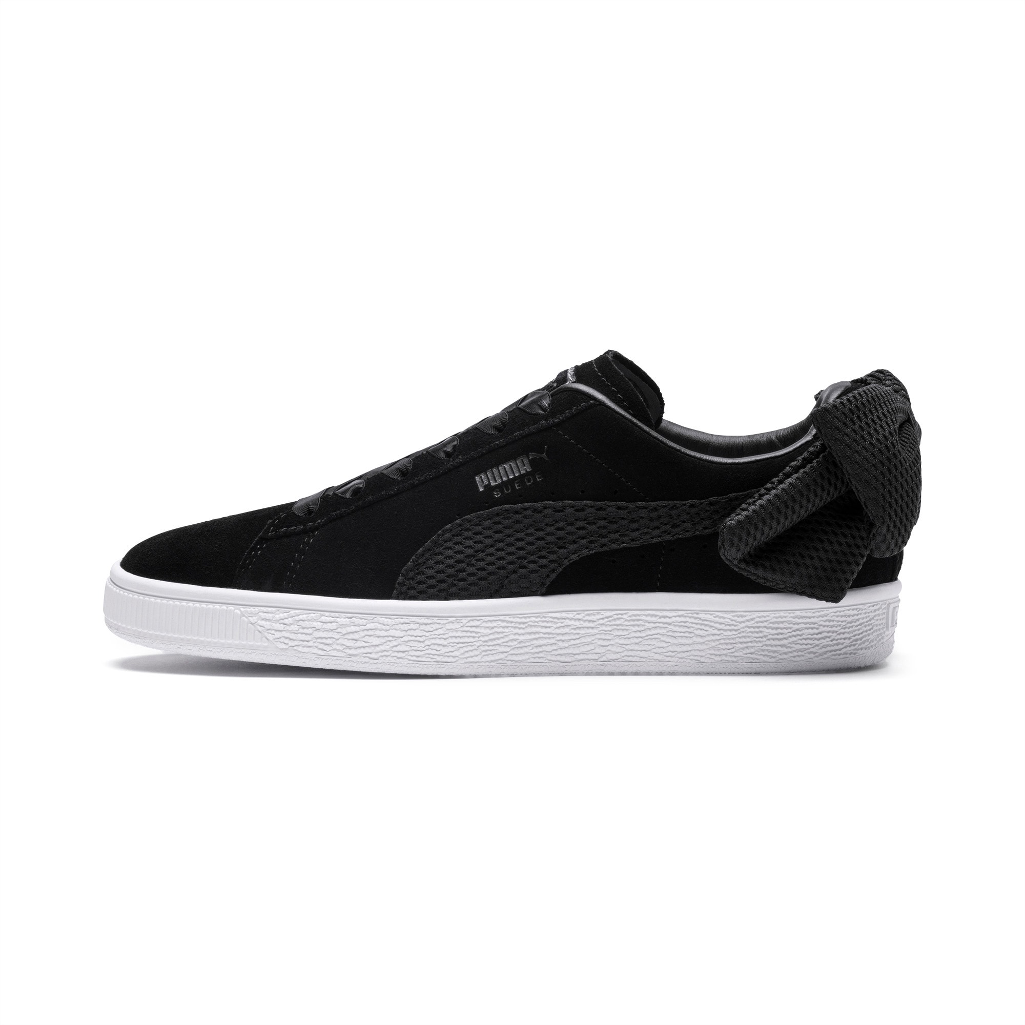 puma suede black bow