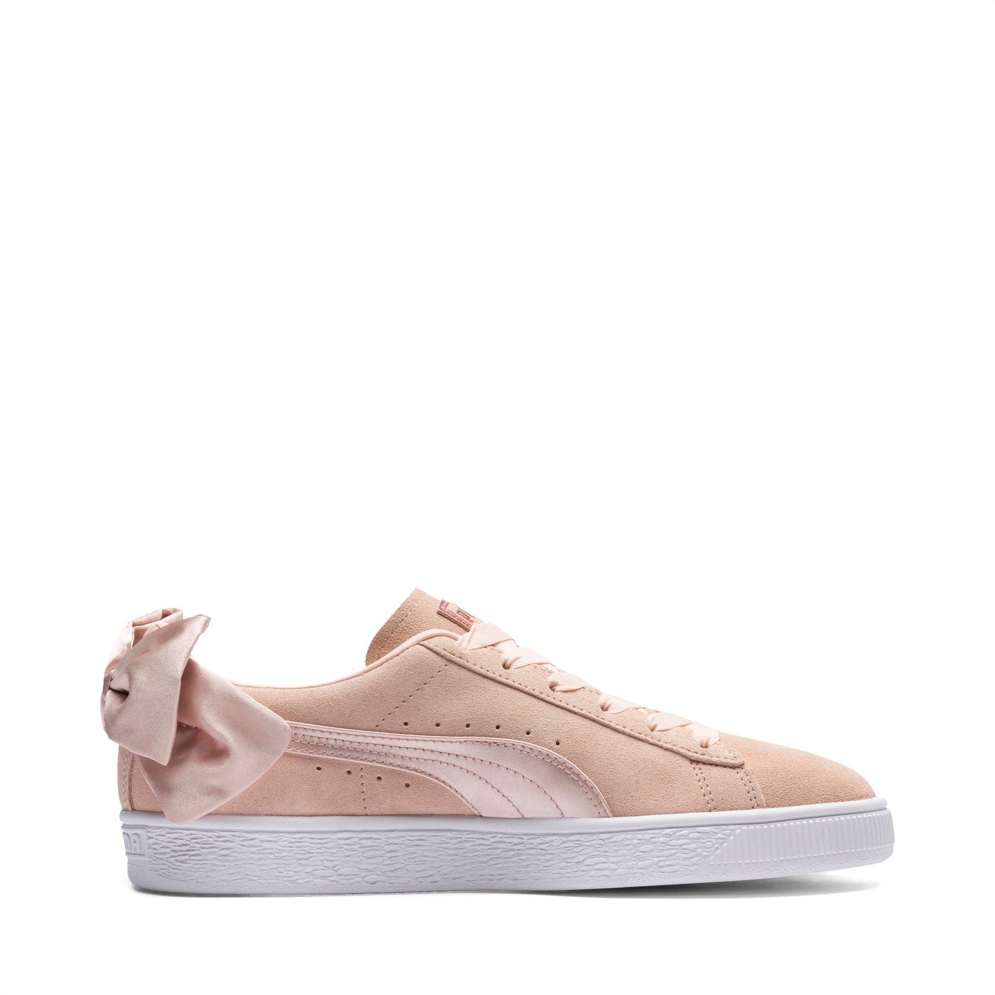 puma suede bow beige