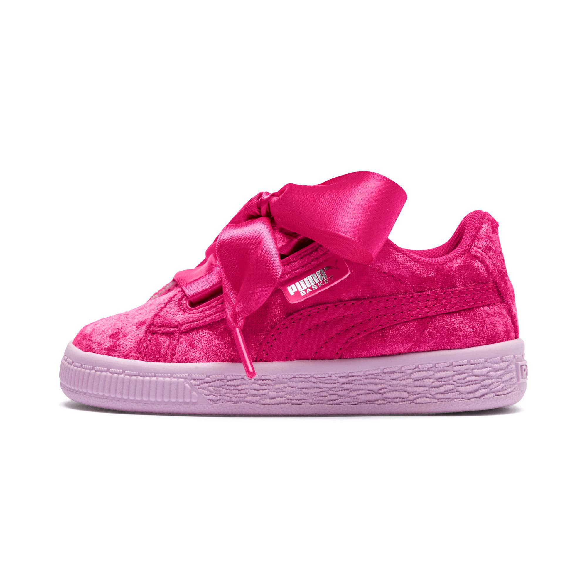 puma basket heart trainers in pink velvet