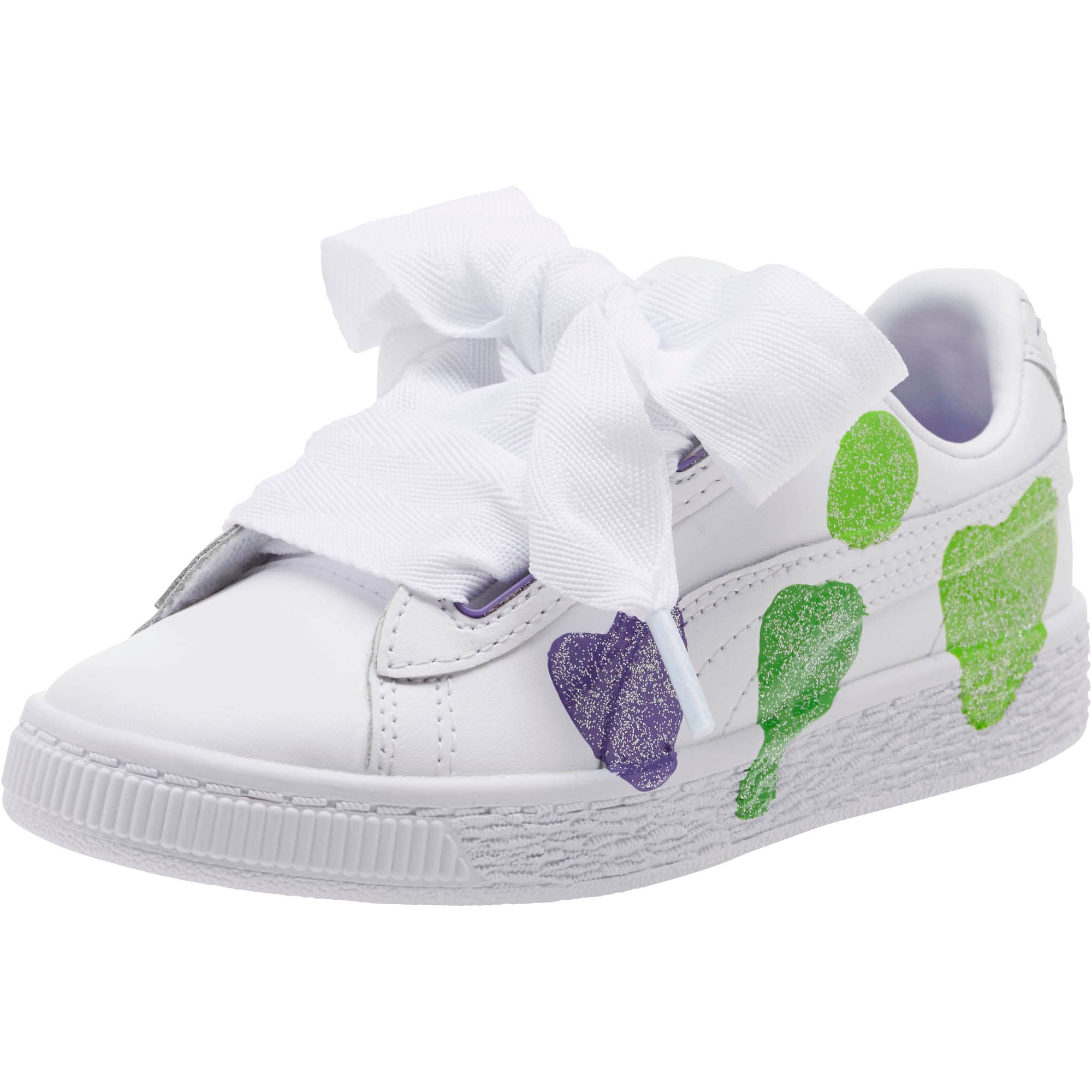 puma basket heart glitter