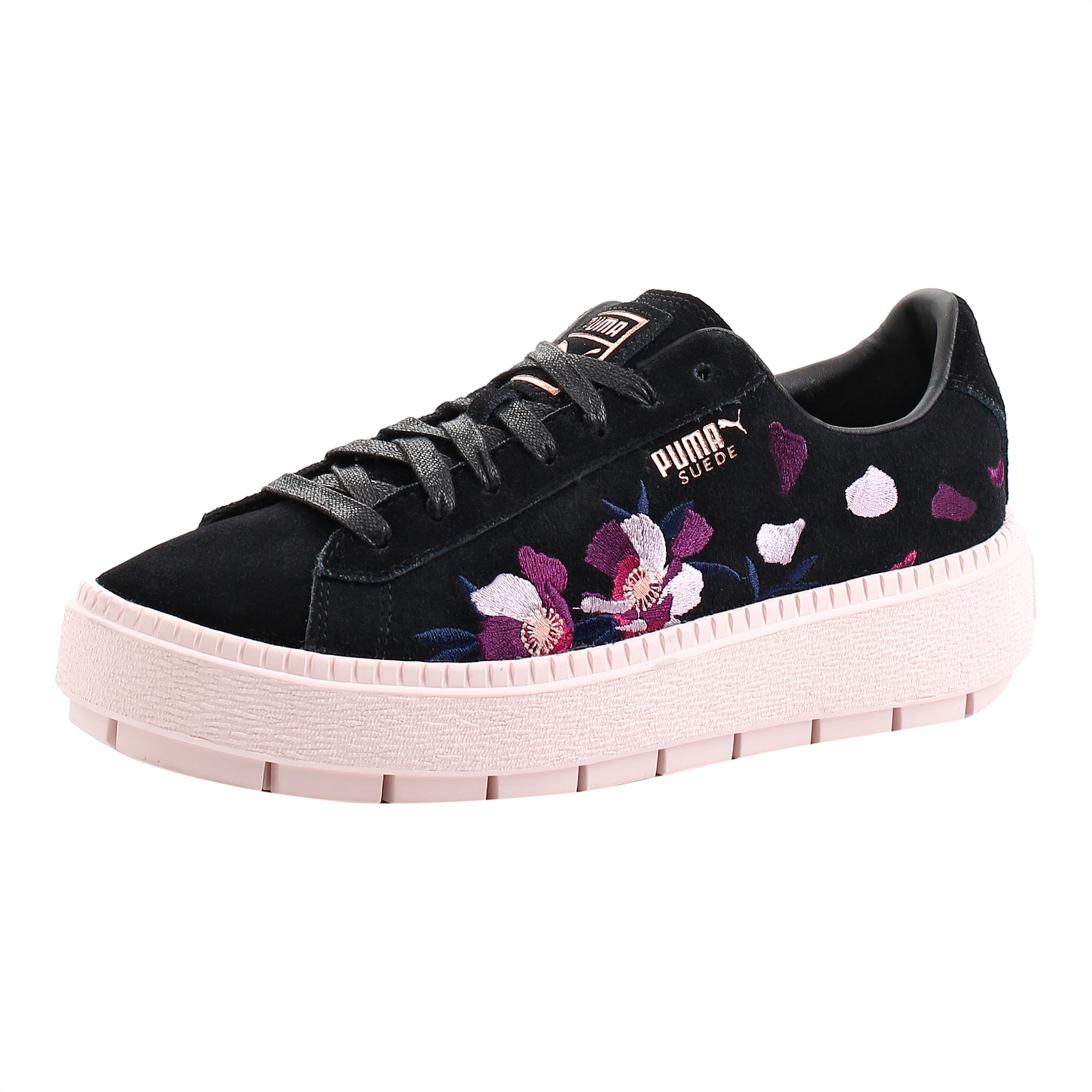 puma suede floral platform