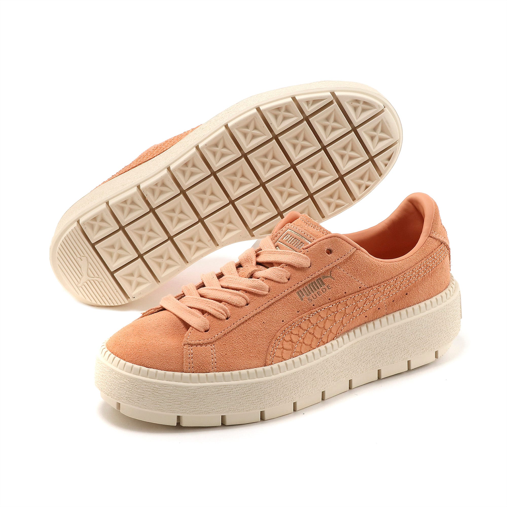 Suede Platform Trace Animal Dusty Coral 