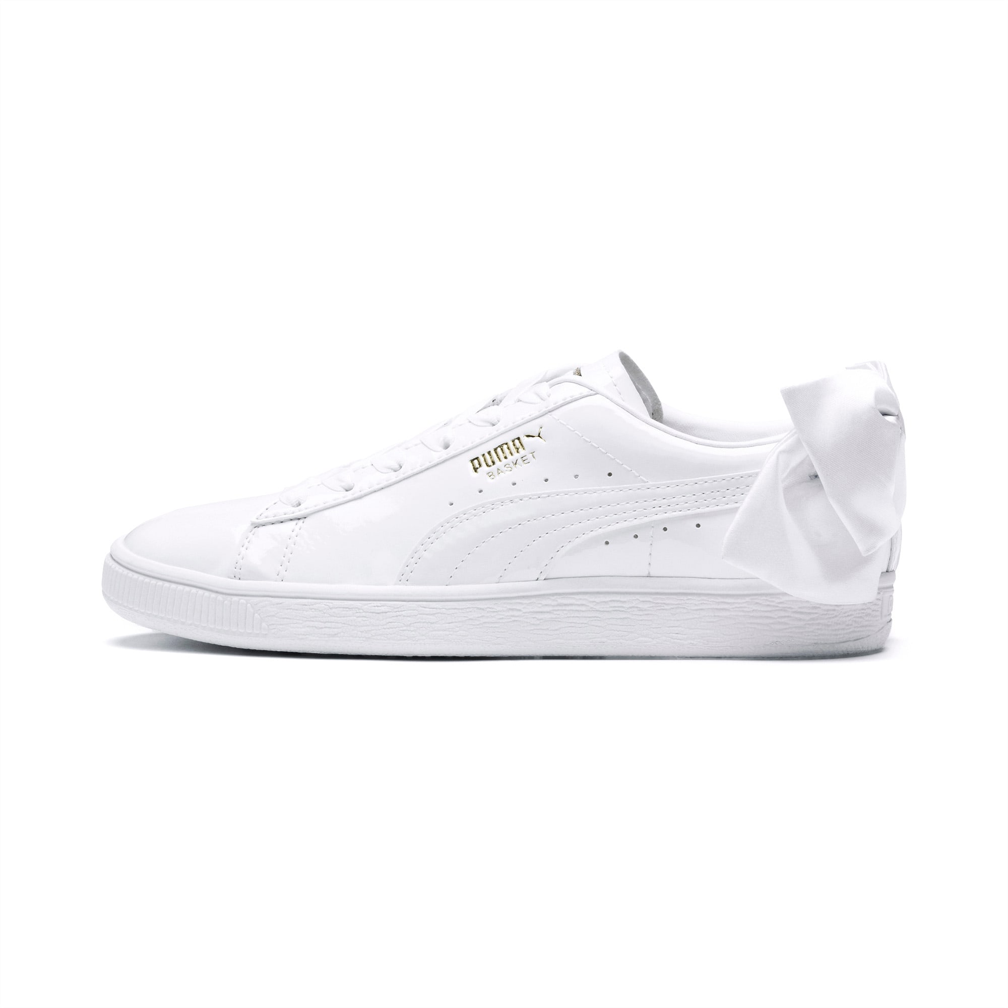 puma white basket bow trainers