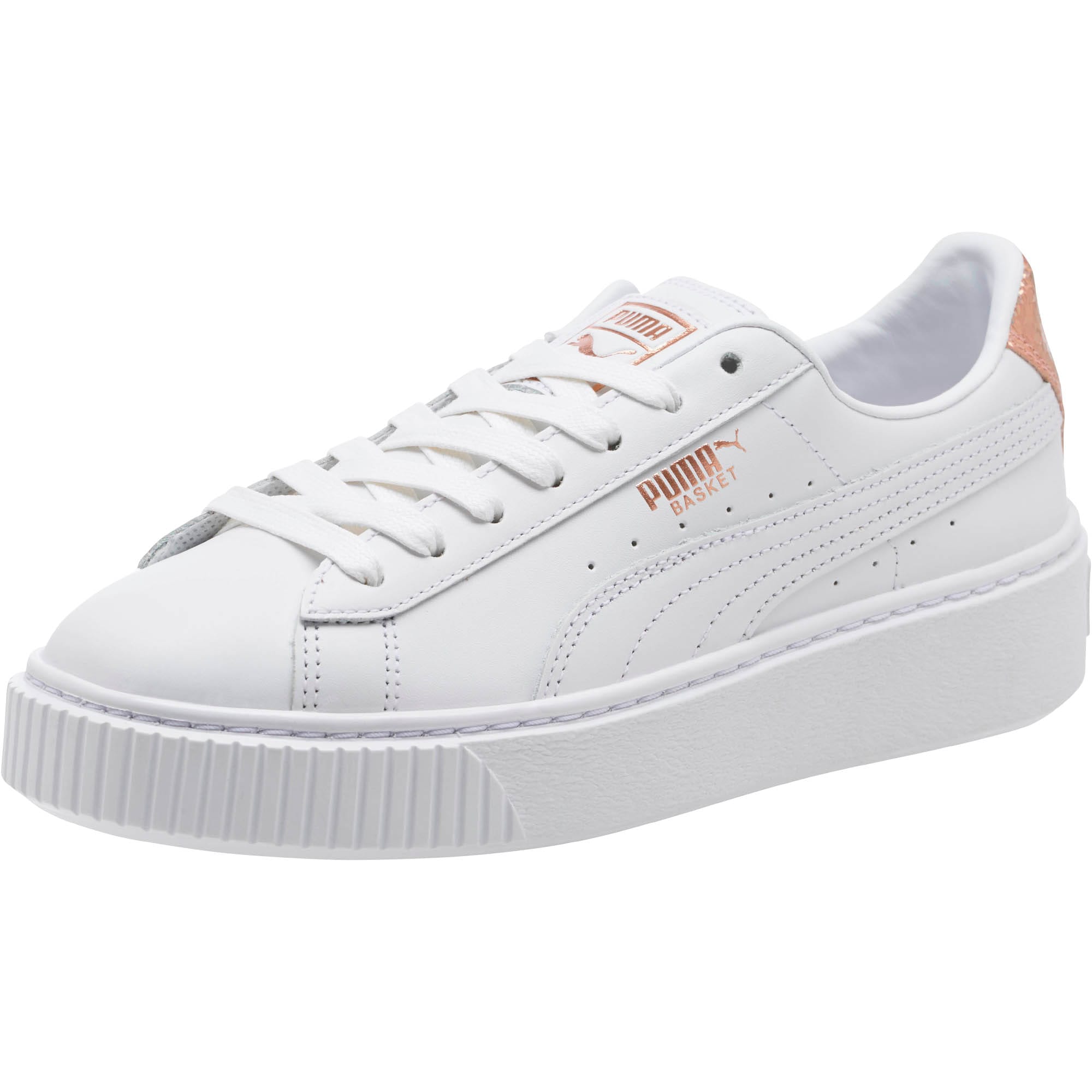 puma platform white gold