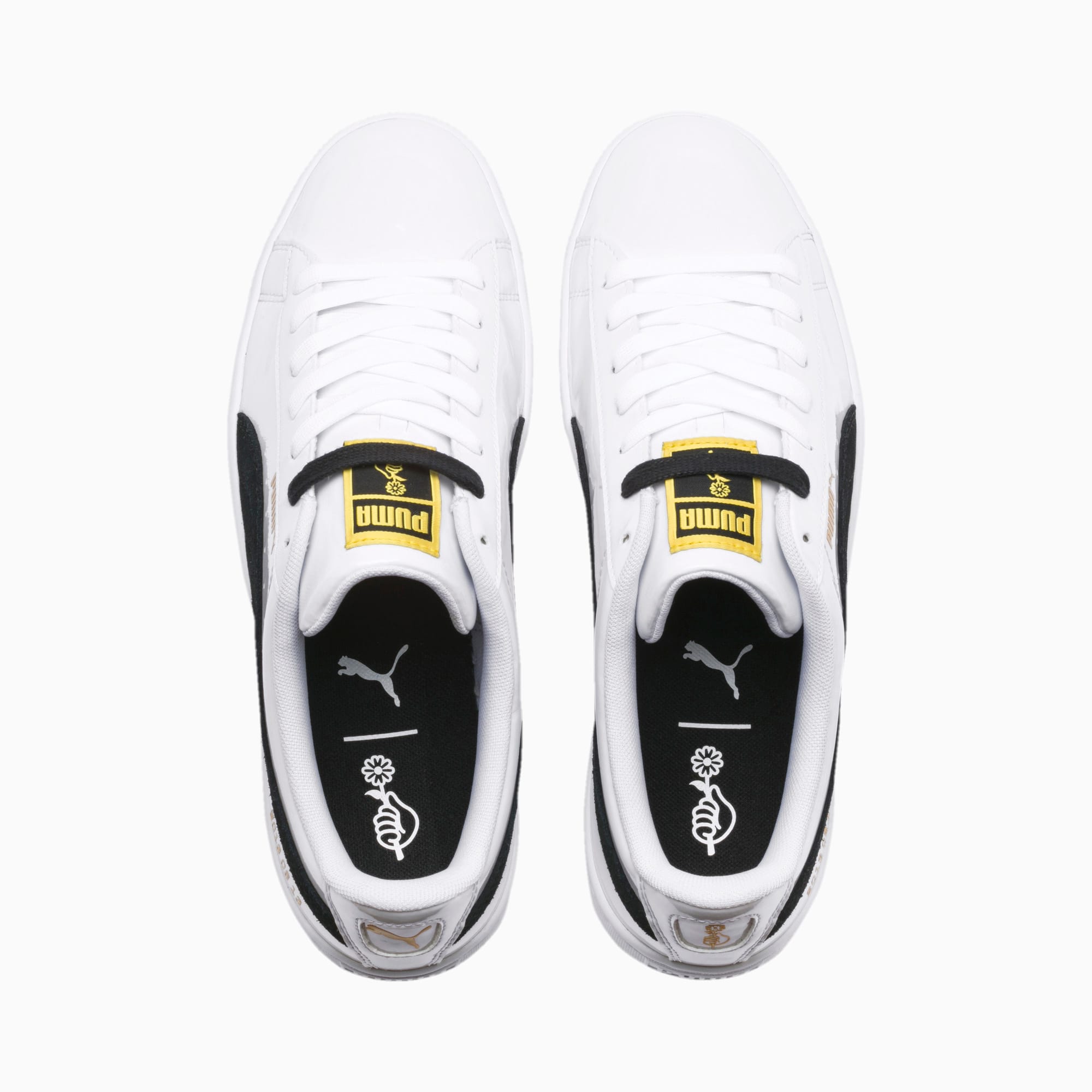 puma x bts basket patent trainers