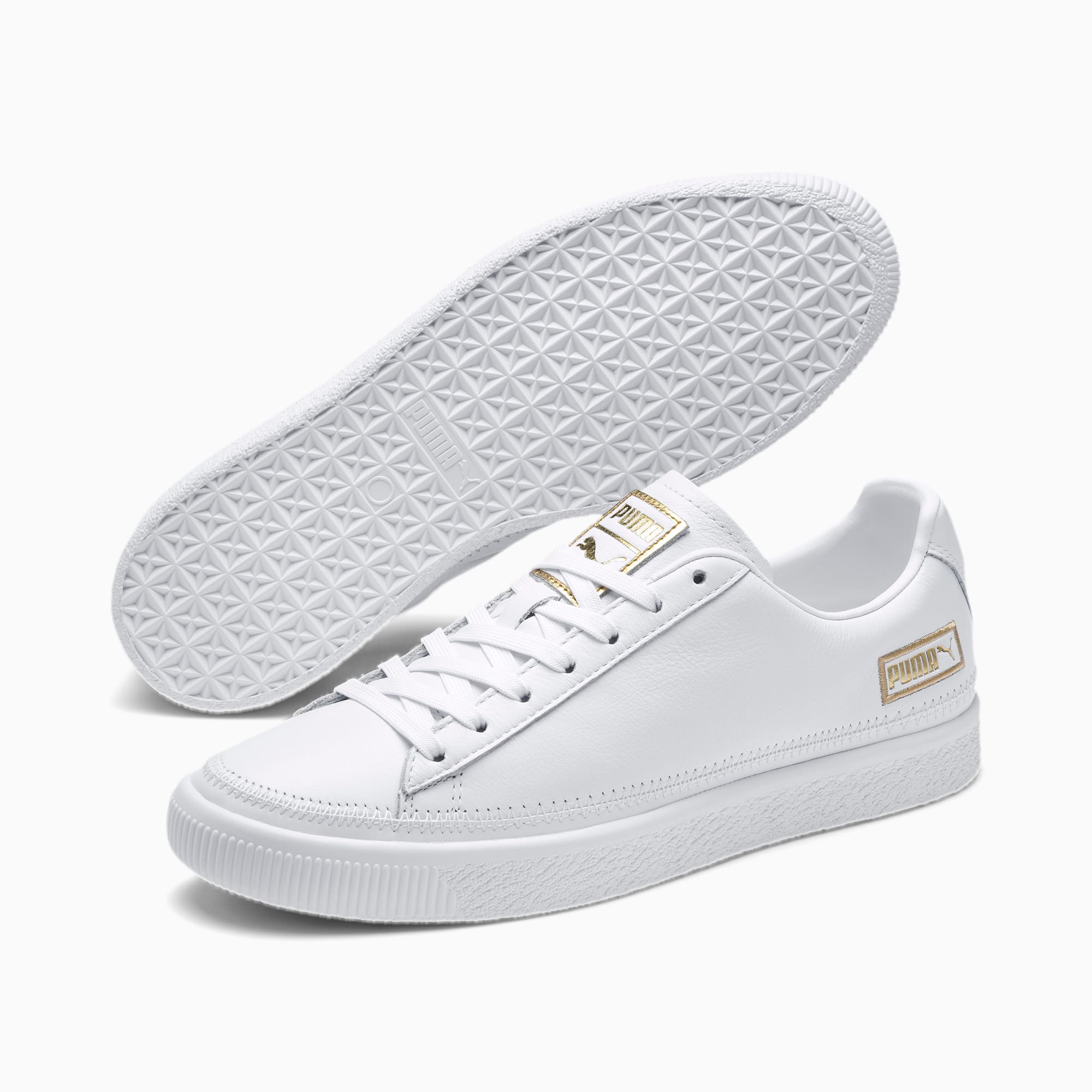 Basket Stitch Trainers | Puma White-Gold | PUMA Shoes | PUMA