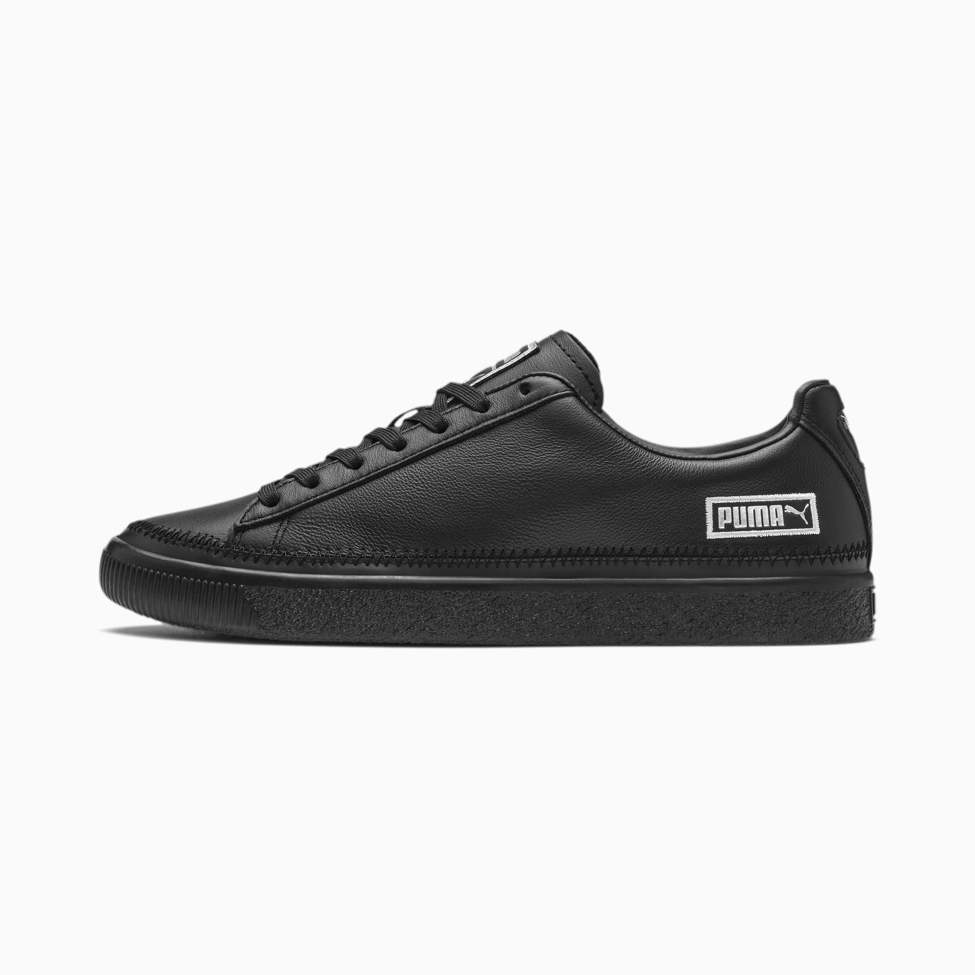 puma black basket trainers