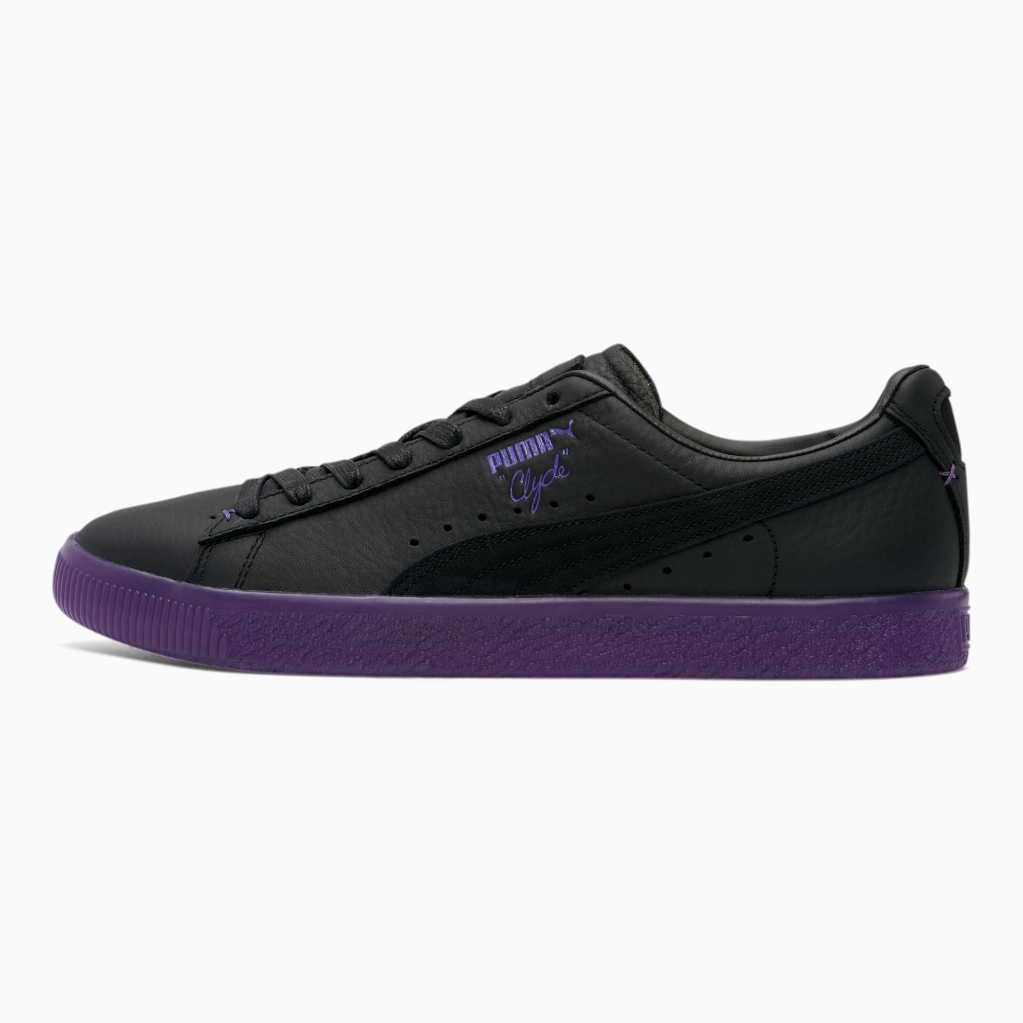 puma clyde court black purple