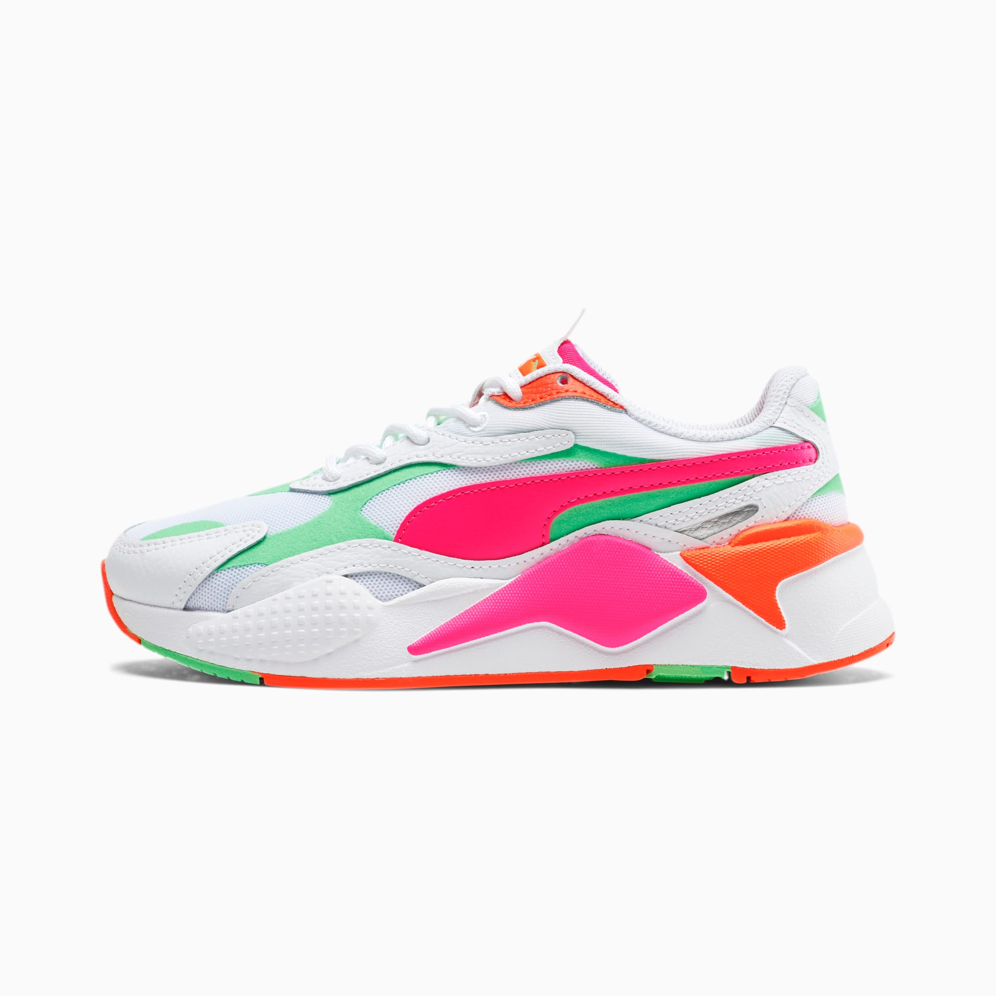 puma pink and green shoes
