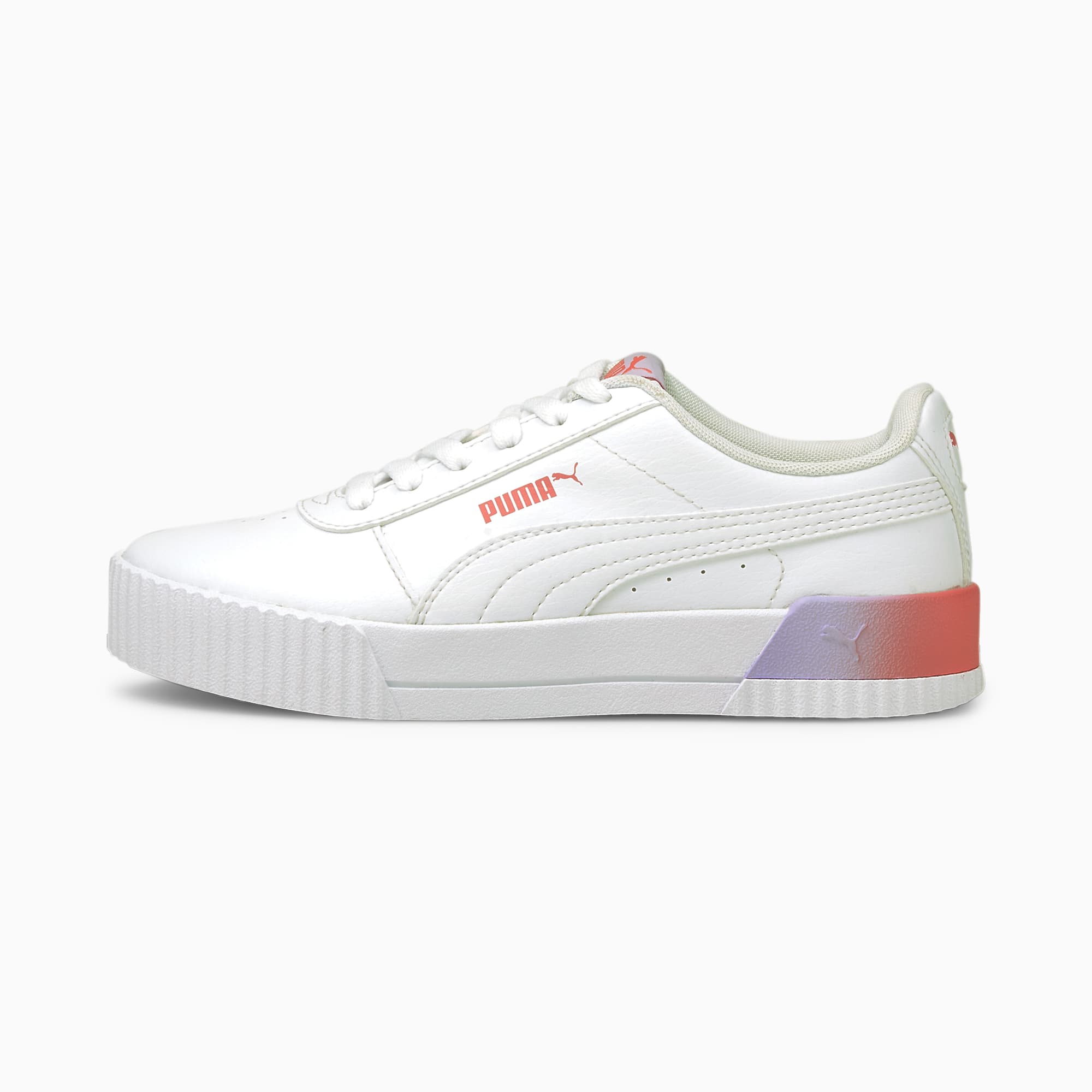 Carina Summer Fade Sneakers JR - Puma White-Puma White-Sun Kissed Coral
