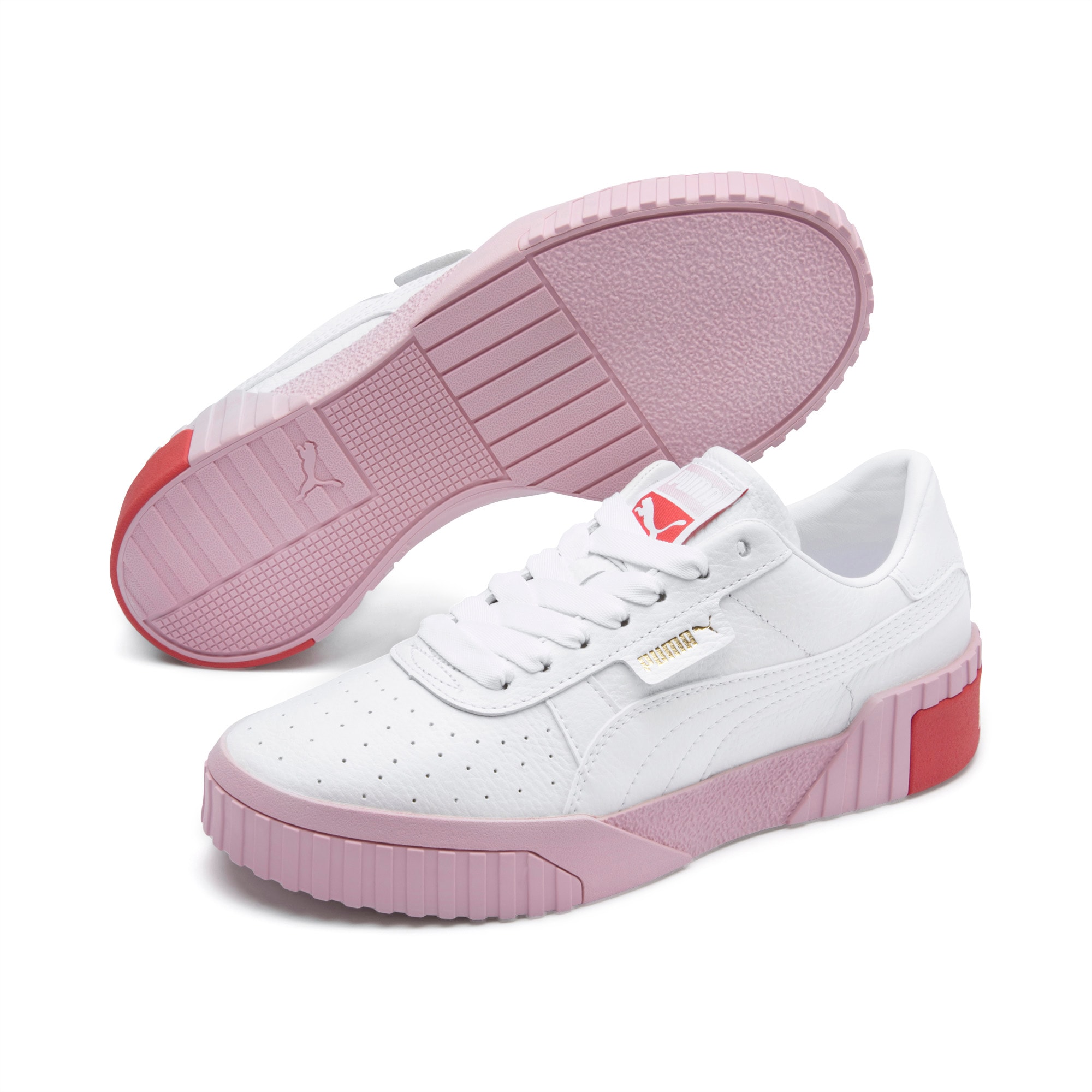 puma cali white and pink trainers