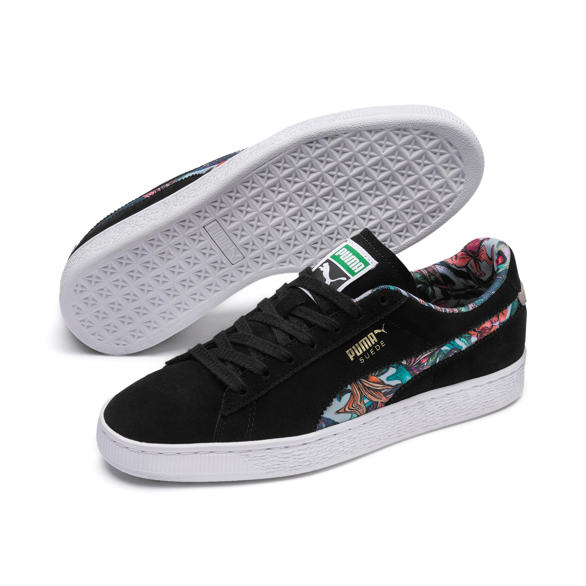 puma suede floral black