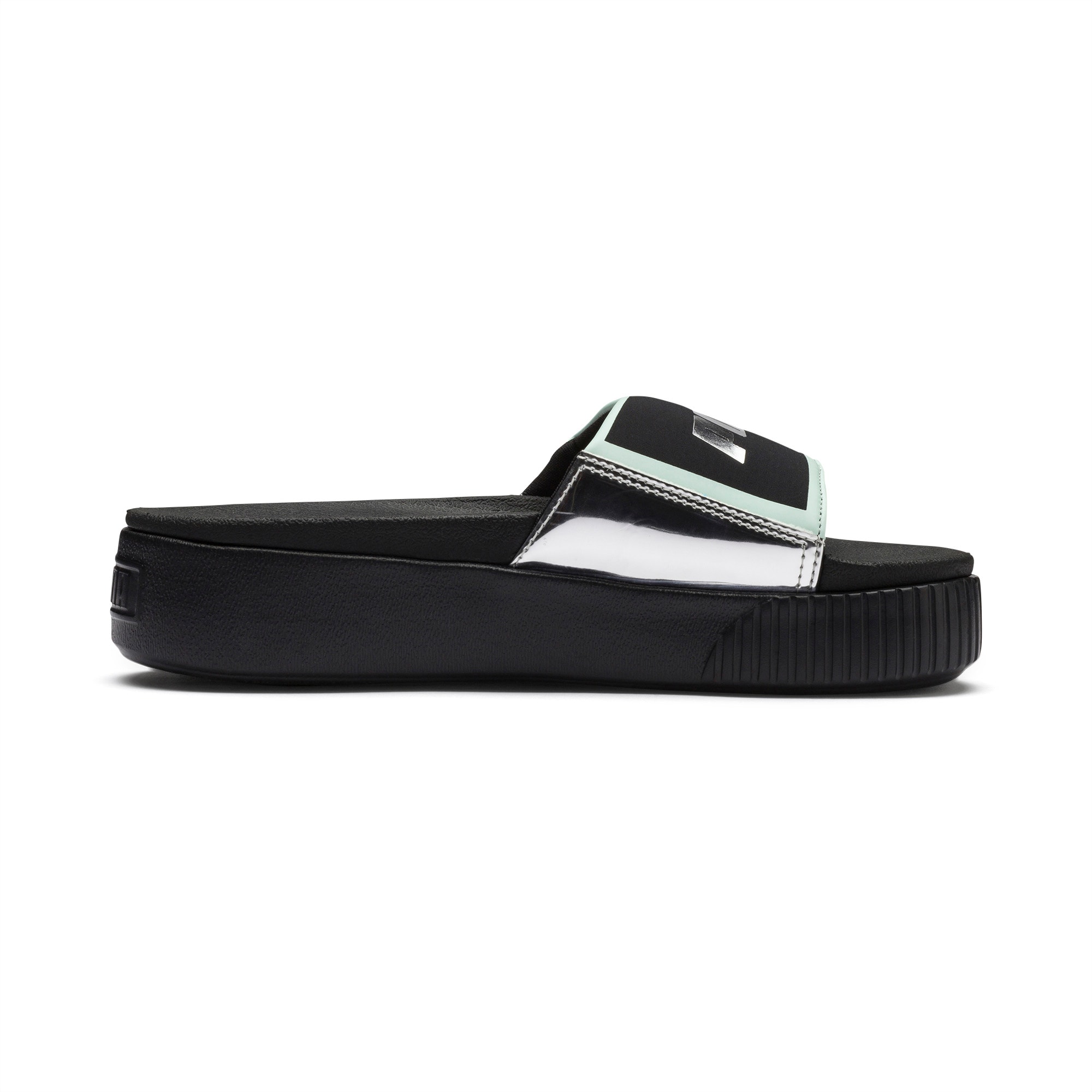metallic puma slides