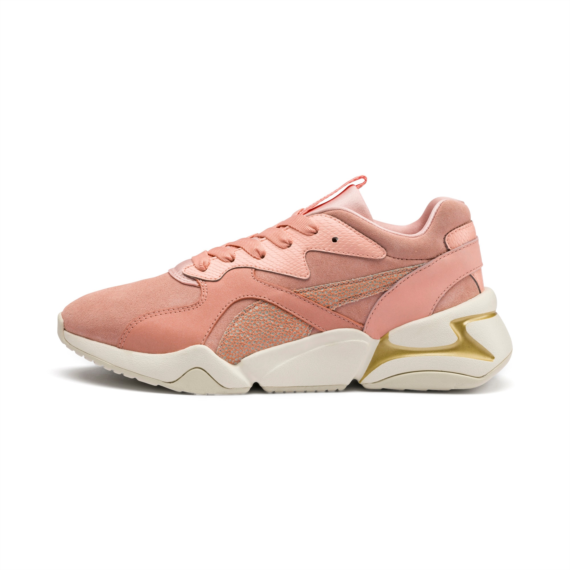 puma nova pastel grunge trainers in beige