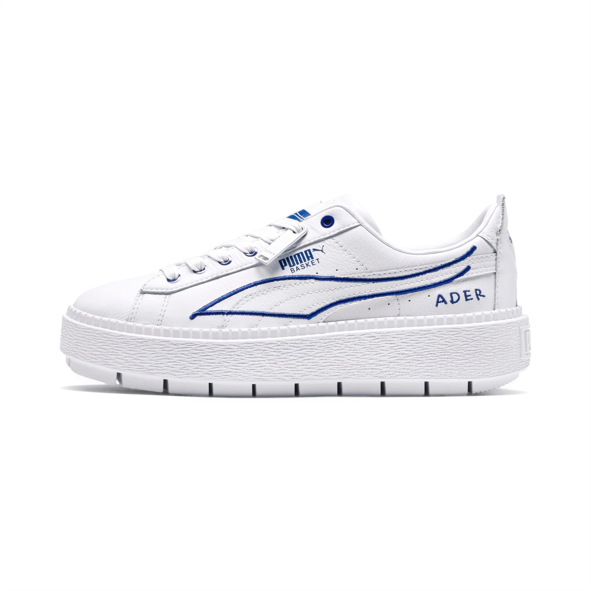 puma basket platform trace white