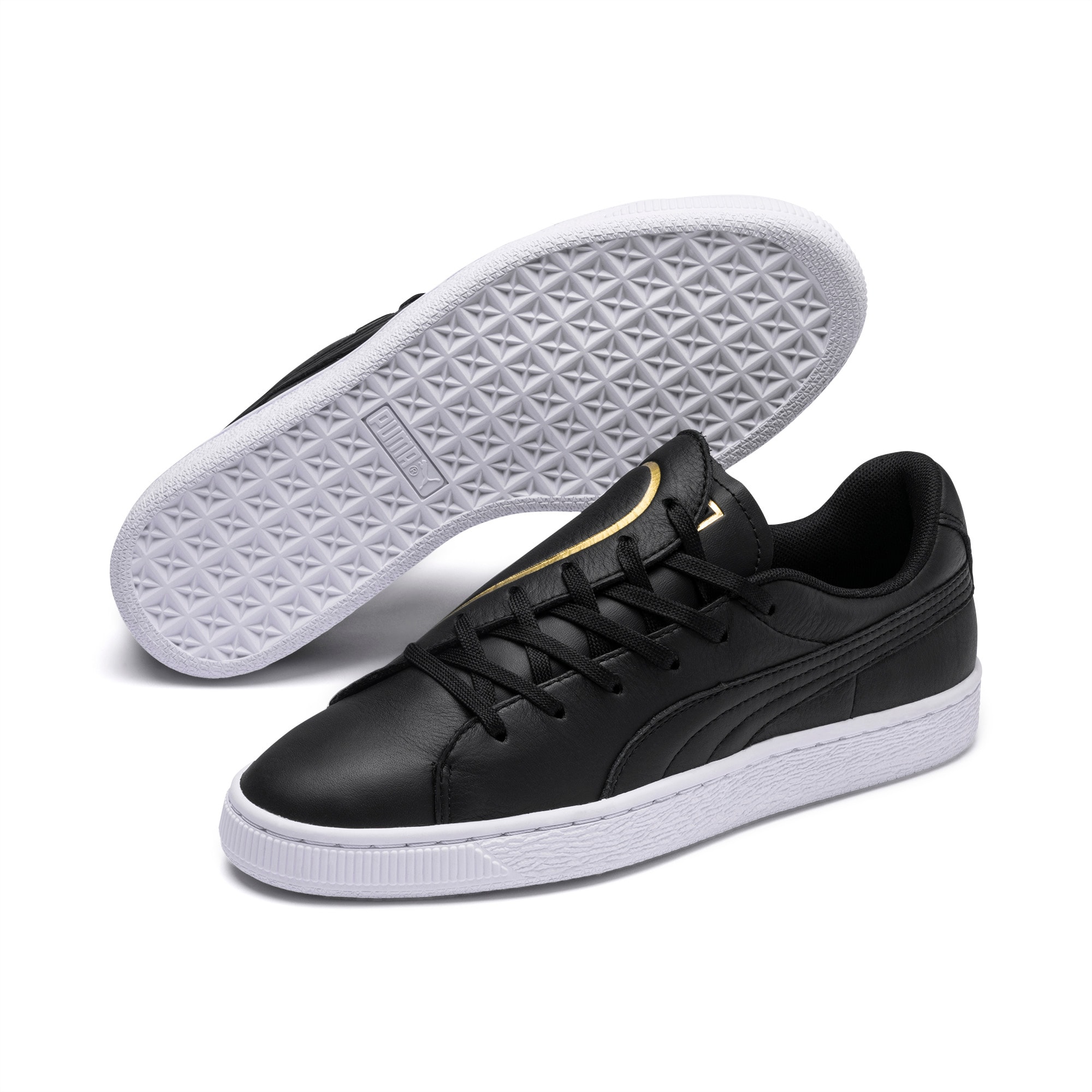 puma basket heart black rose gold