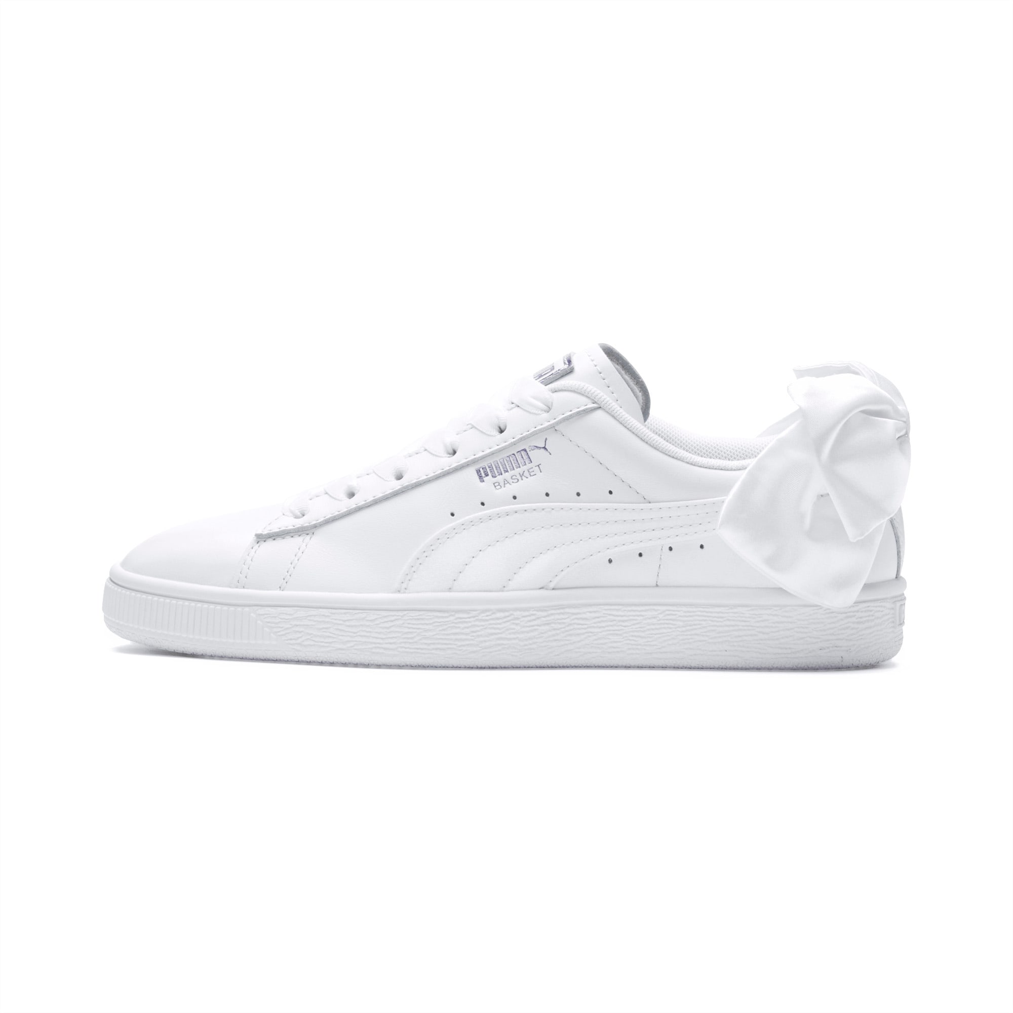 white puma bow sneakers