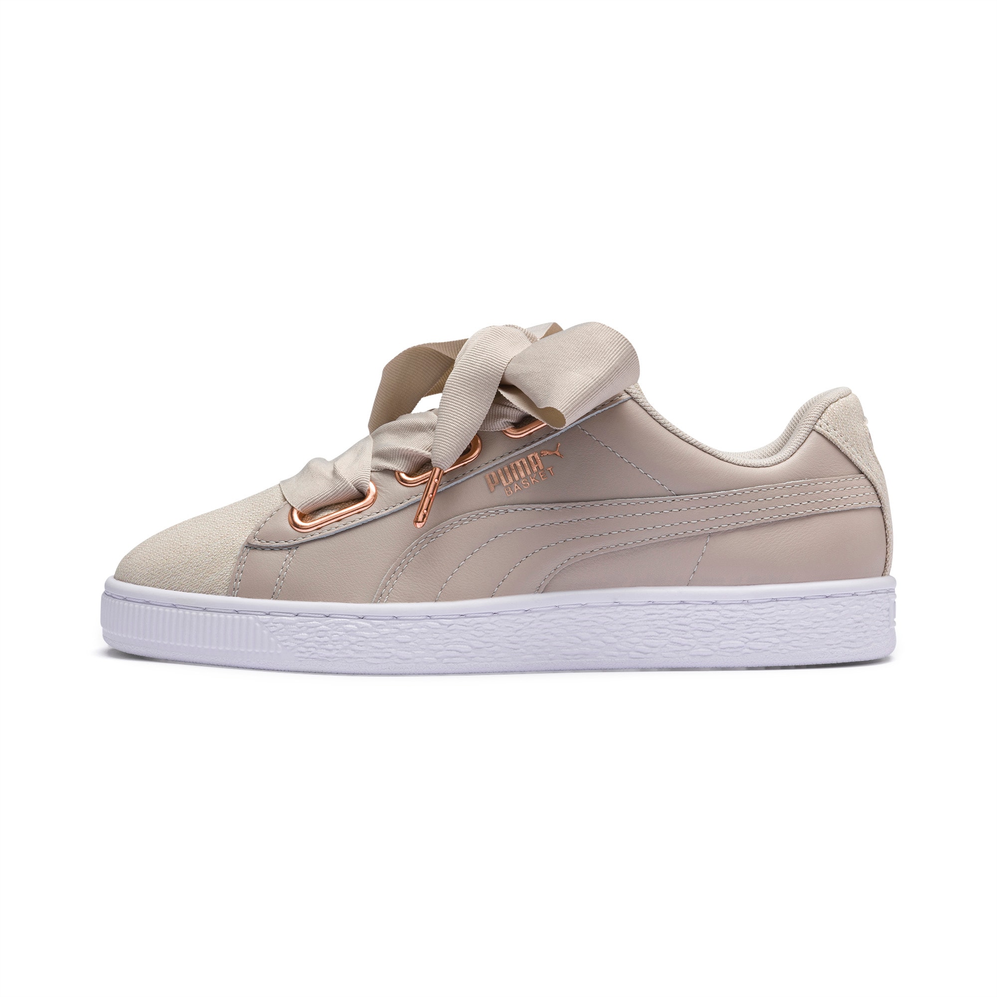 puma basket heart gray