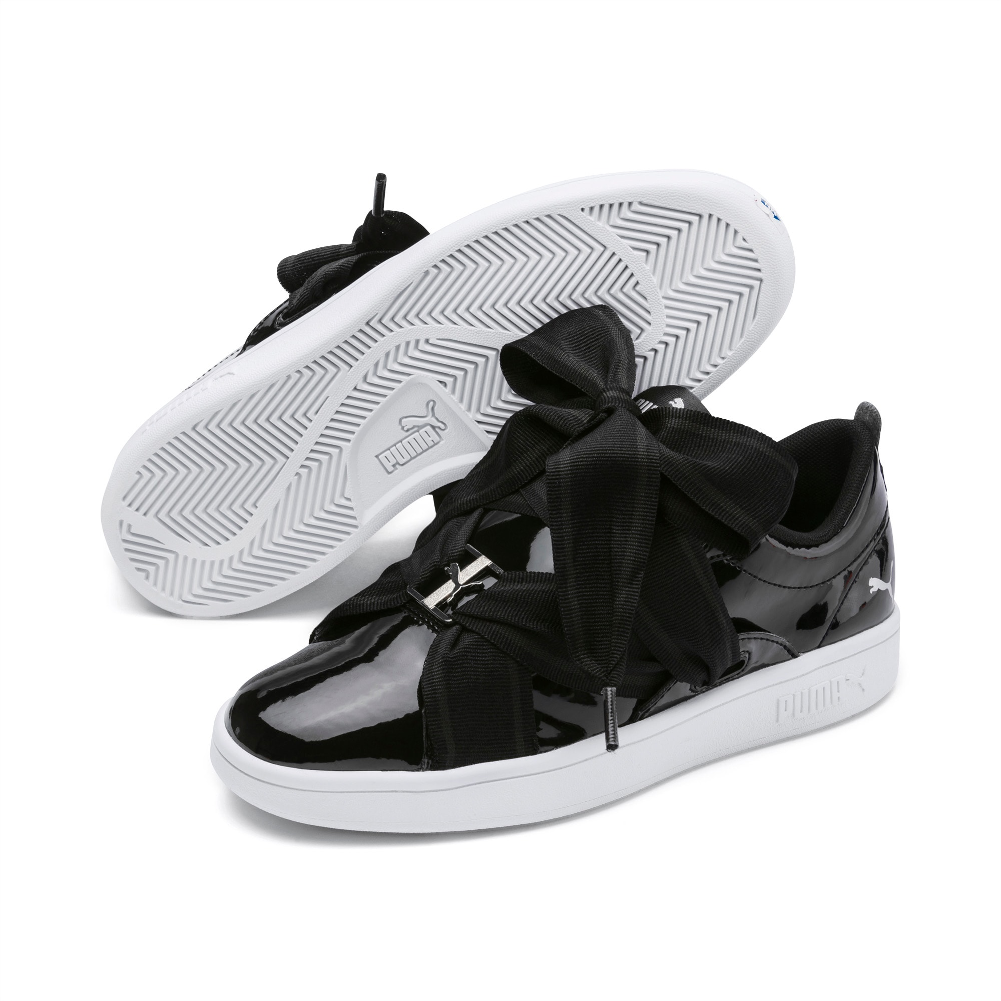 PUMA Smash v2 Patent Buckle Sneakers JR 