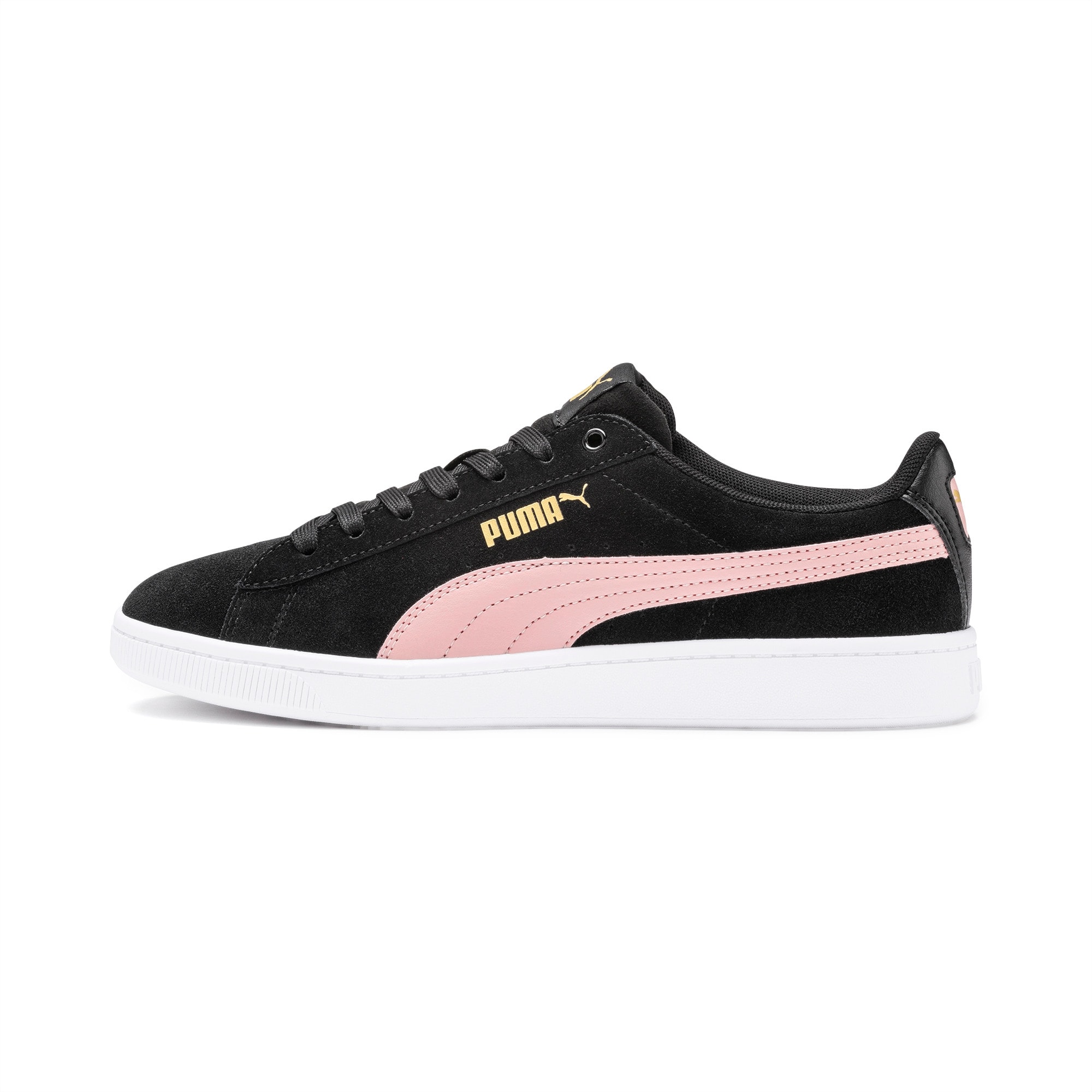 puma black and pink trainers