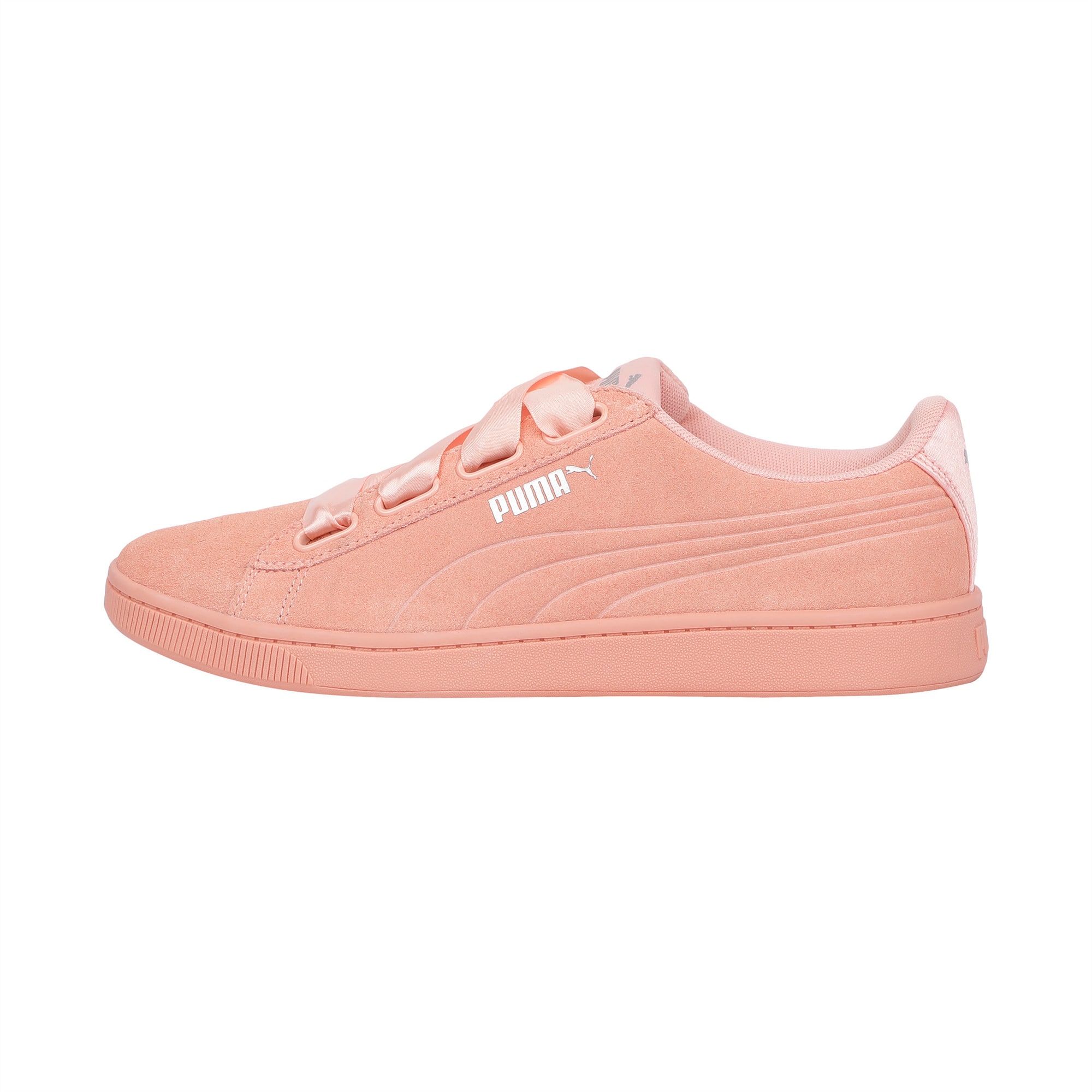 pink puma shoes with ribbon