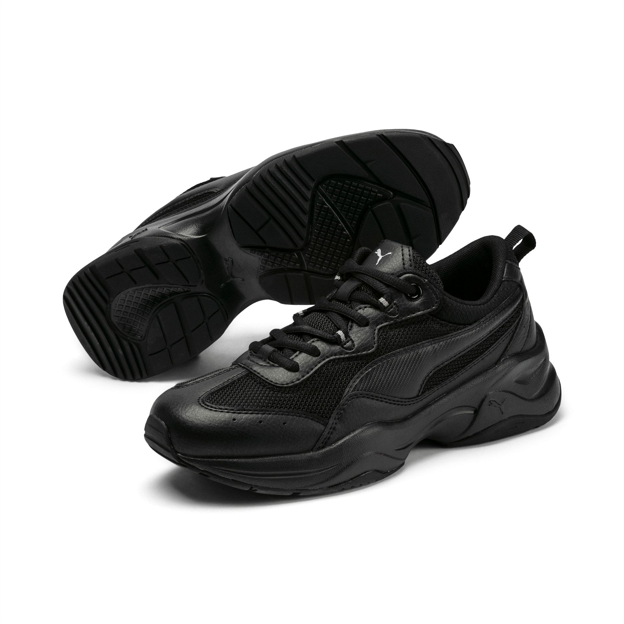puma cilia chunky trainers black