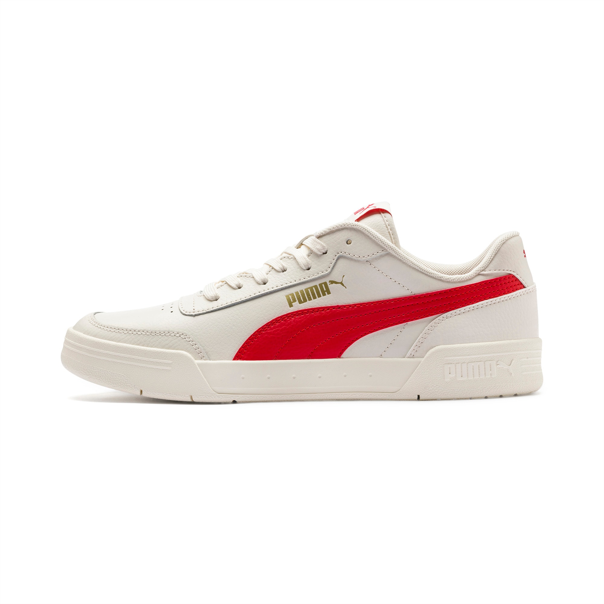 red leather puma trainers