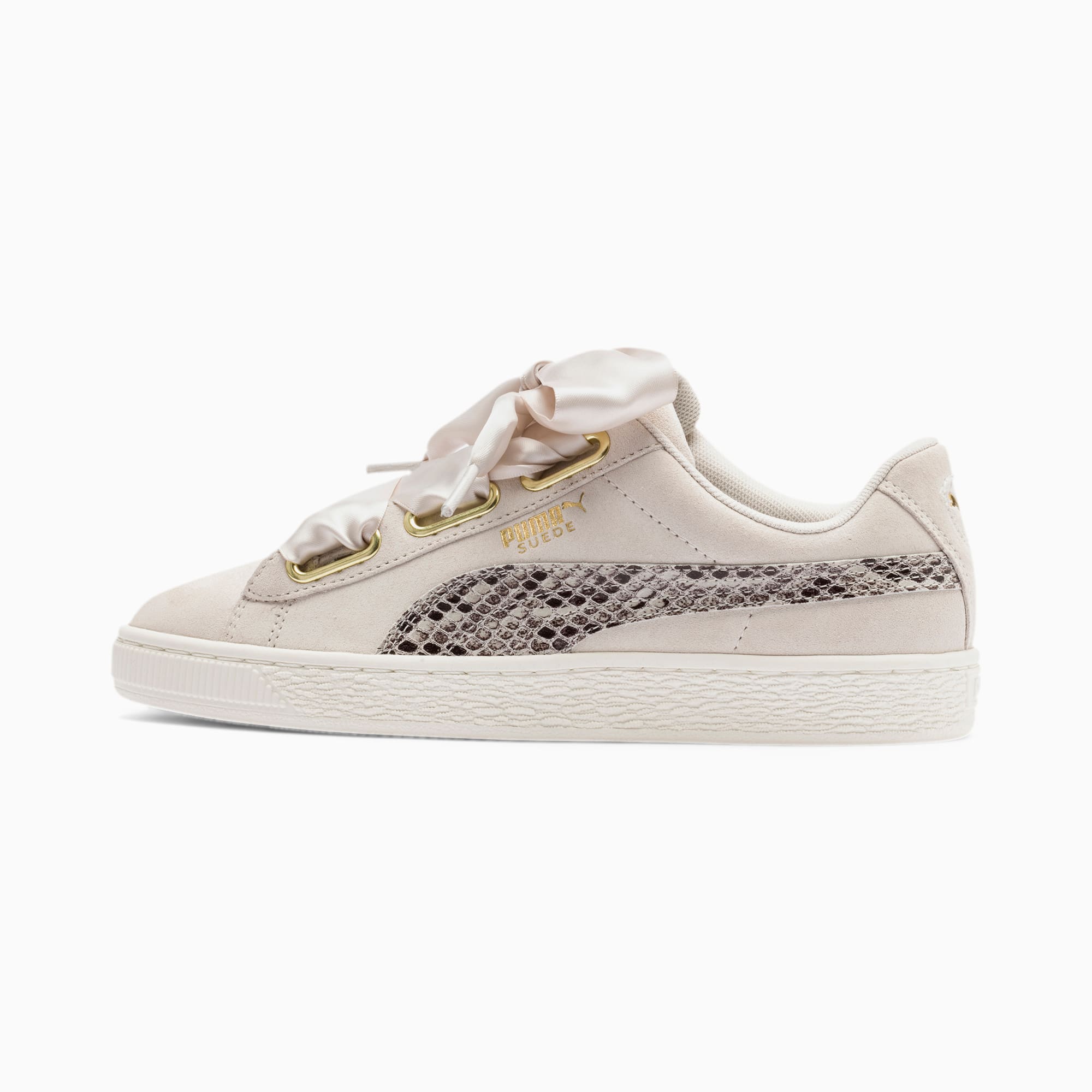 puma basket heart khaki