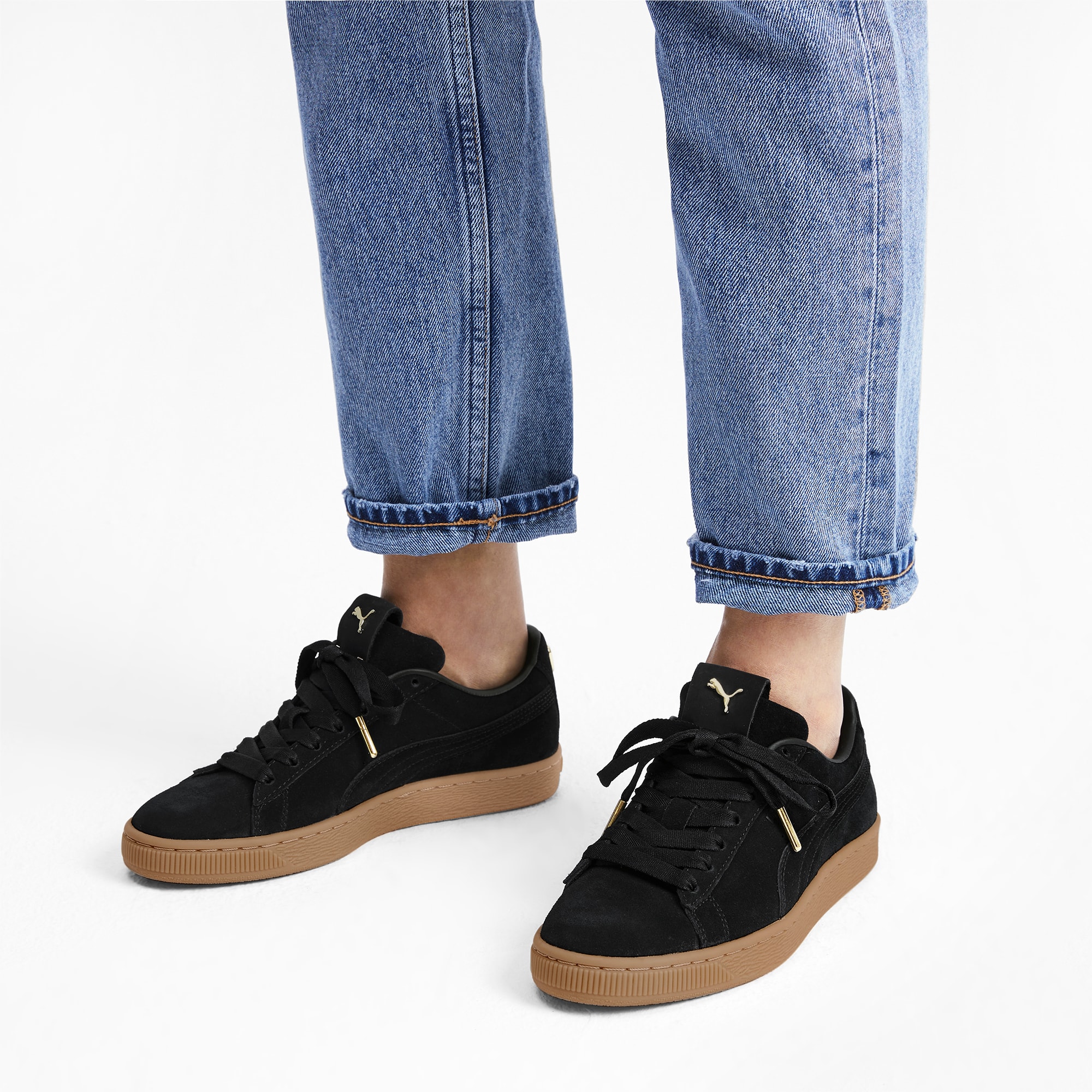 Black puma shoes gum sole hot sale