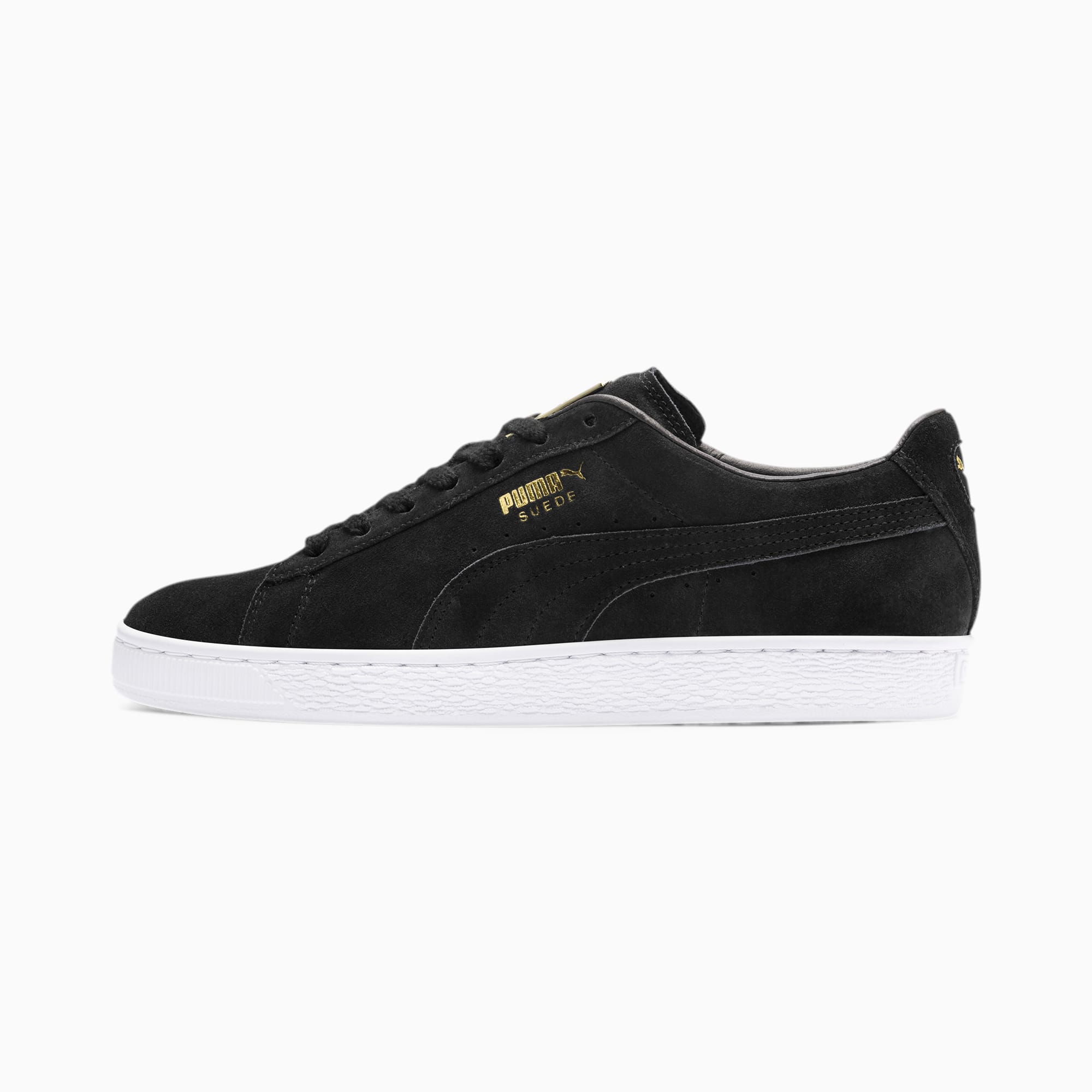 Suede classic metal badge sneakers