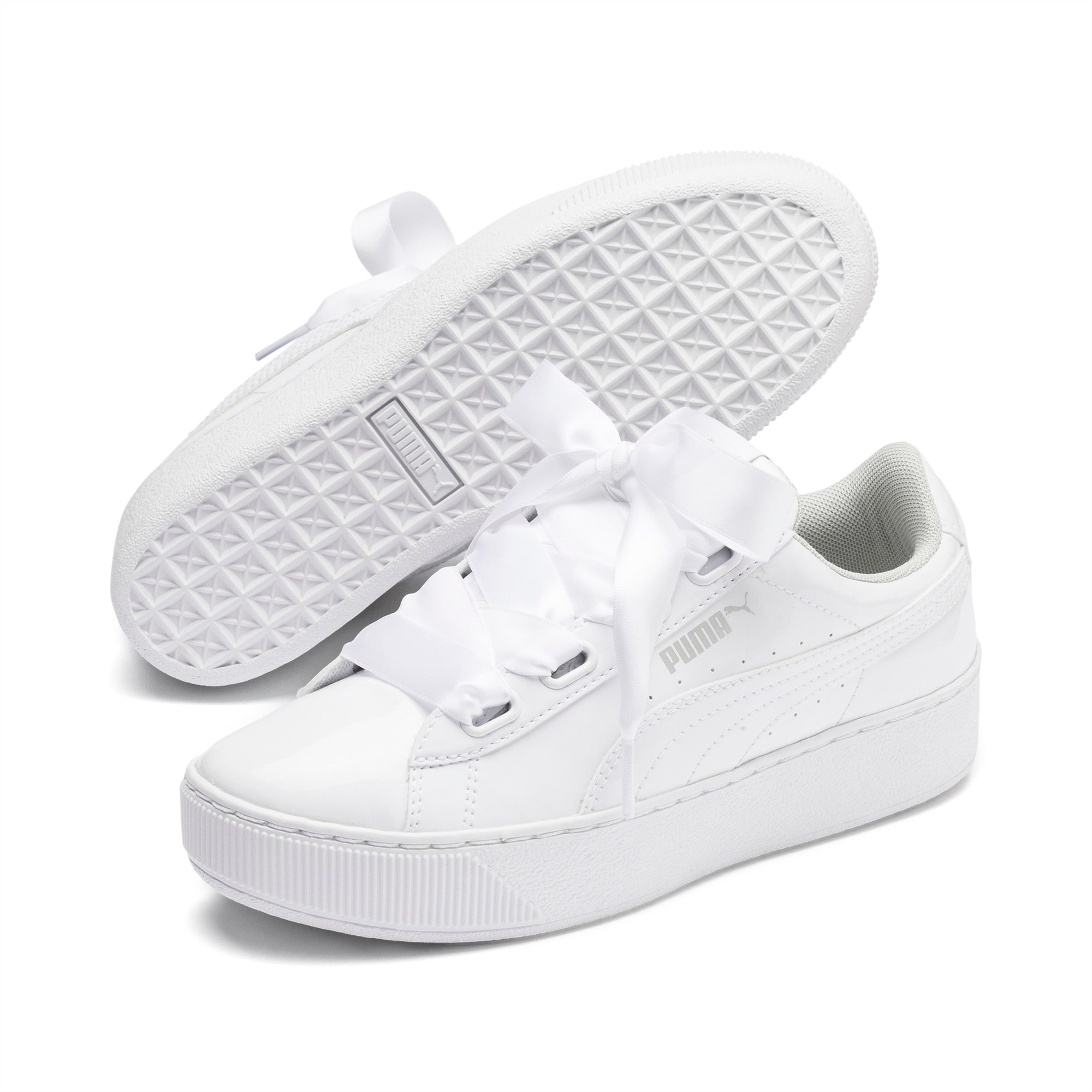 puma patent platform trainers ladies