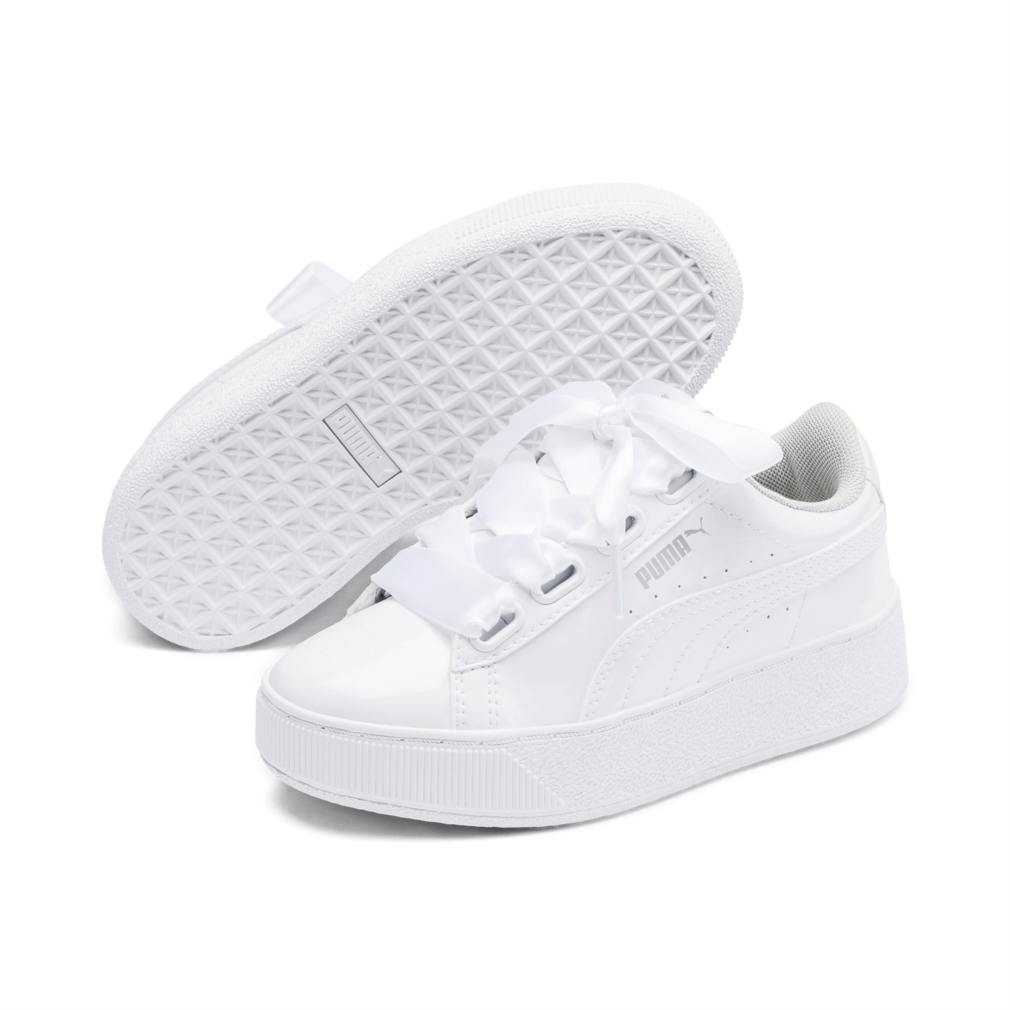 puma vikky platform ribbon white