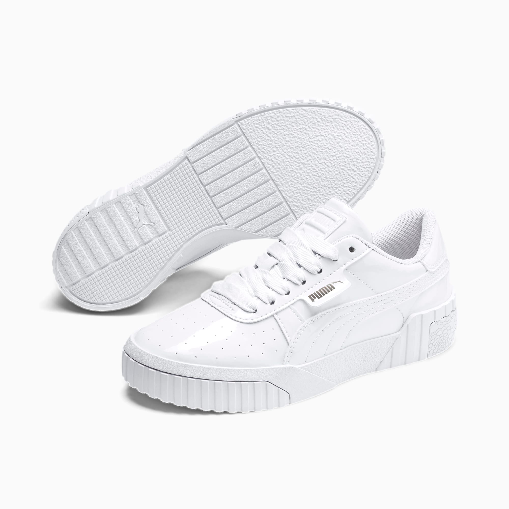 Cali Patent Youth Sneaker, Puma White-Puma White, extralarge