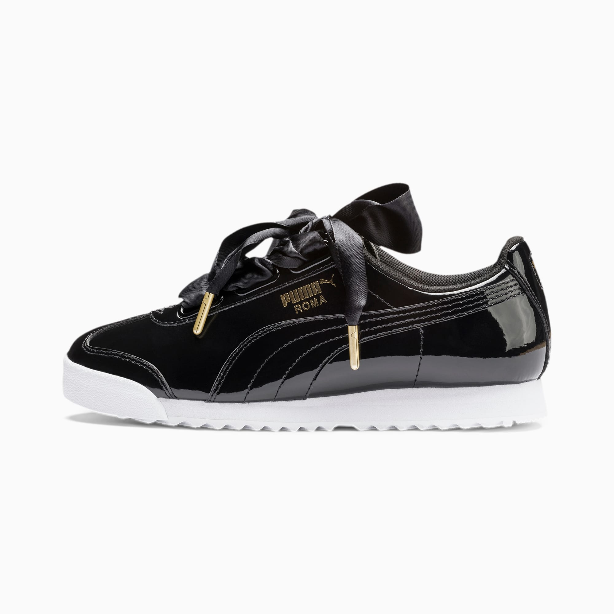 all black patent leather pumas