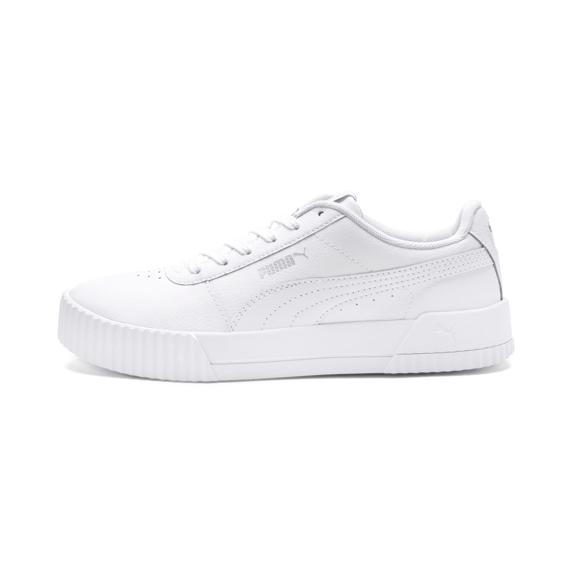 all white leather puma shoes