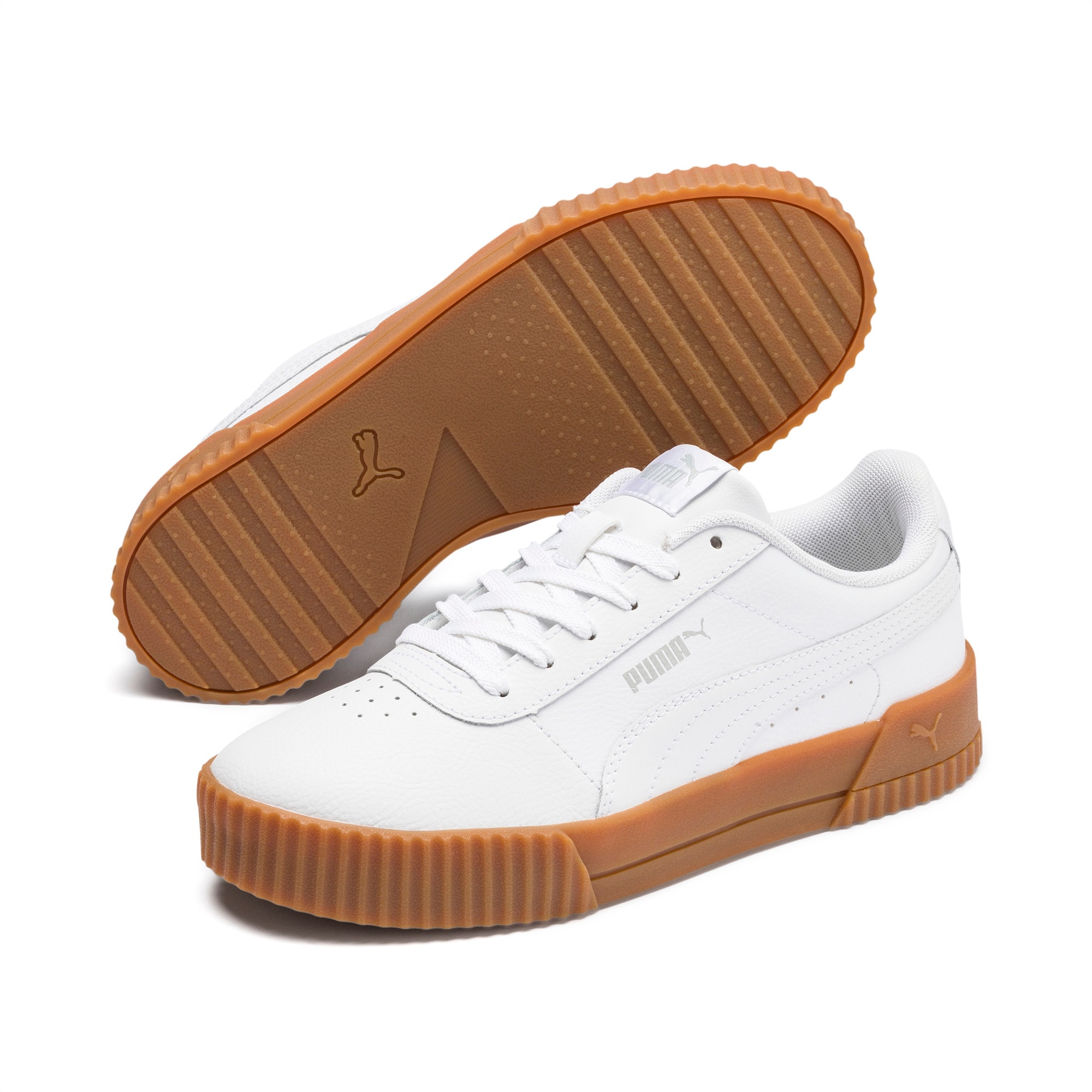 Carina Leather Women s Trainers Puma White Puma White Gum PUMA Shop All Puma PUMA