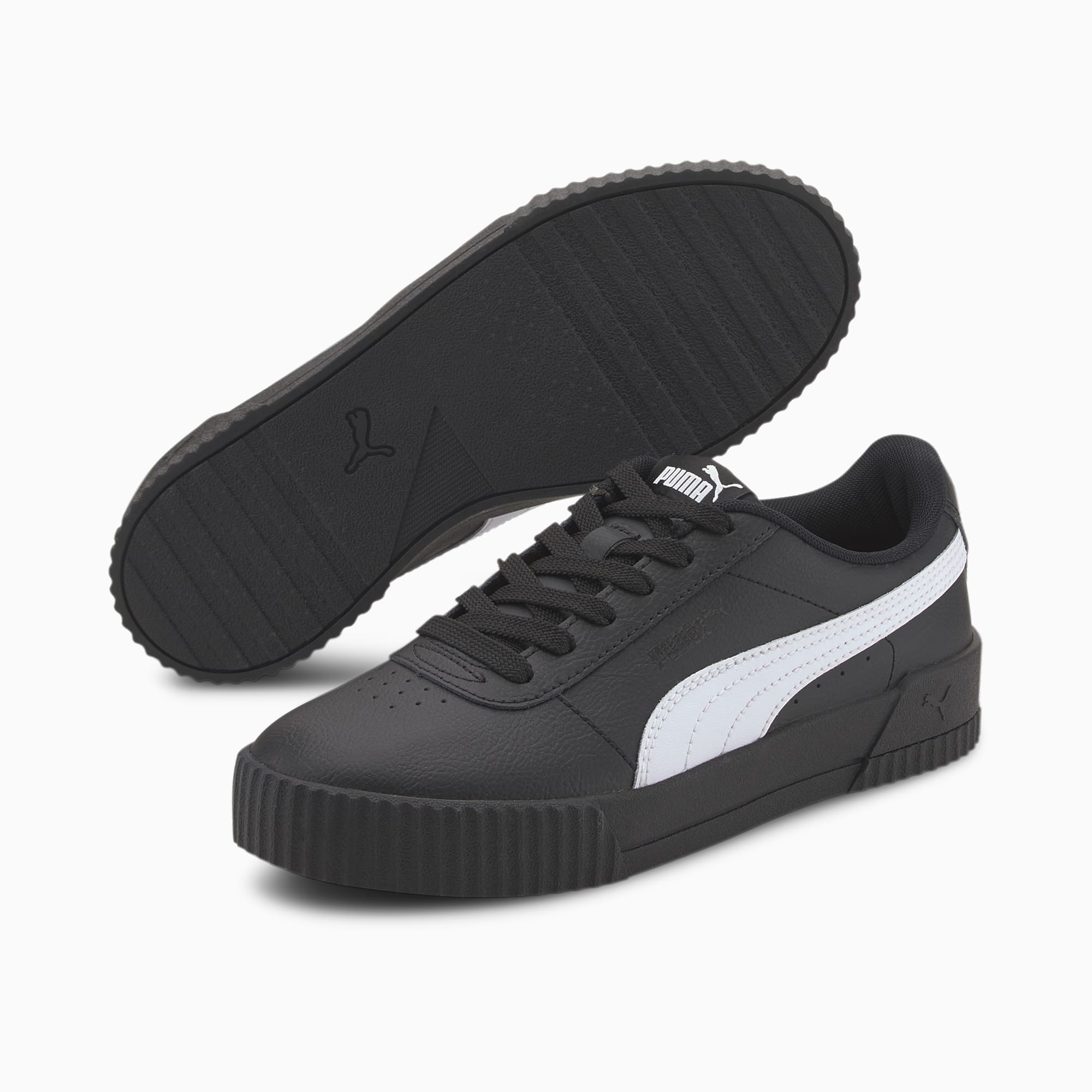 black leather pumas women's