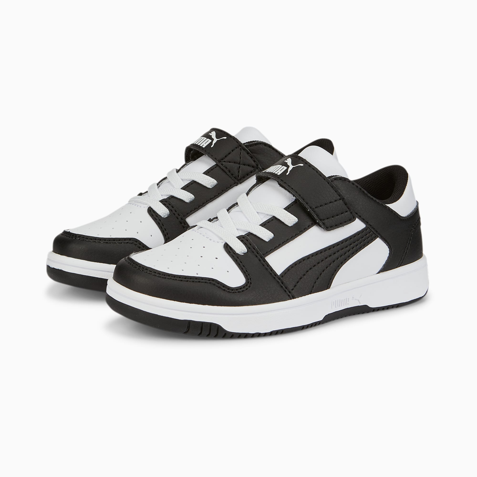 Rebound Lay Up Lo V Kids Trainers Puma White Puma Black PUMA