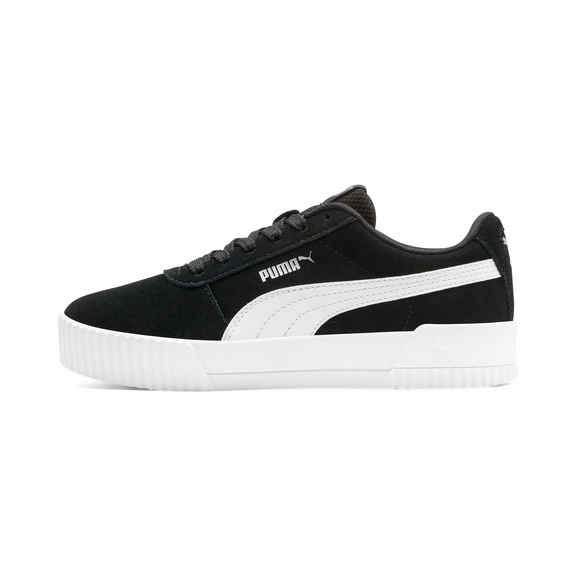 Junior Puma Suede Trainer - Black / White, 396577_02