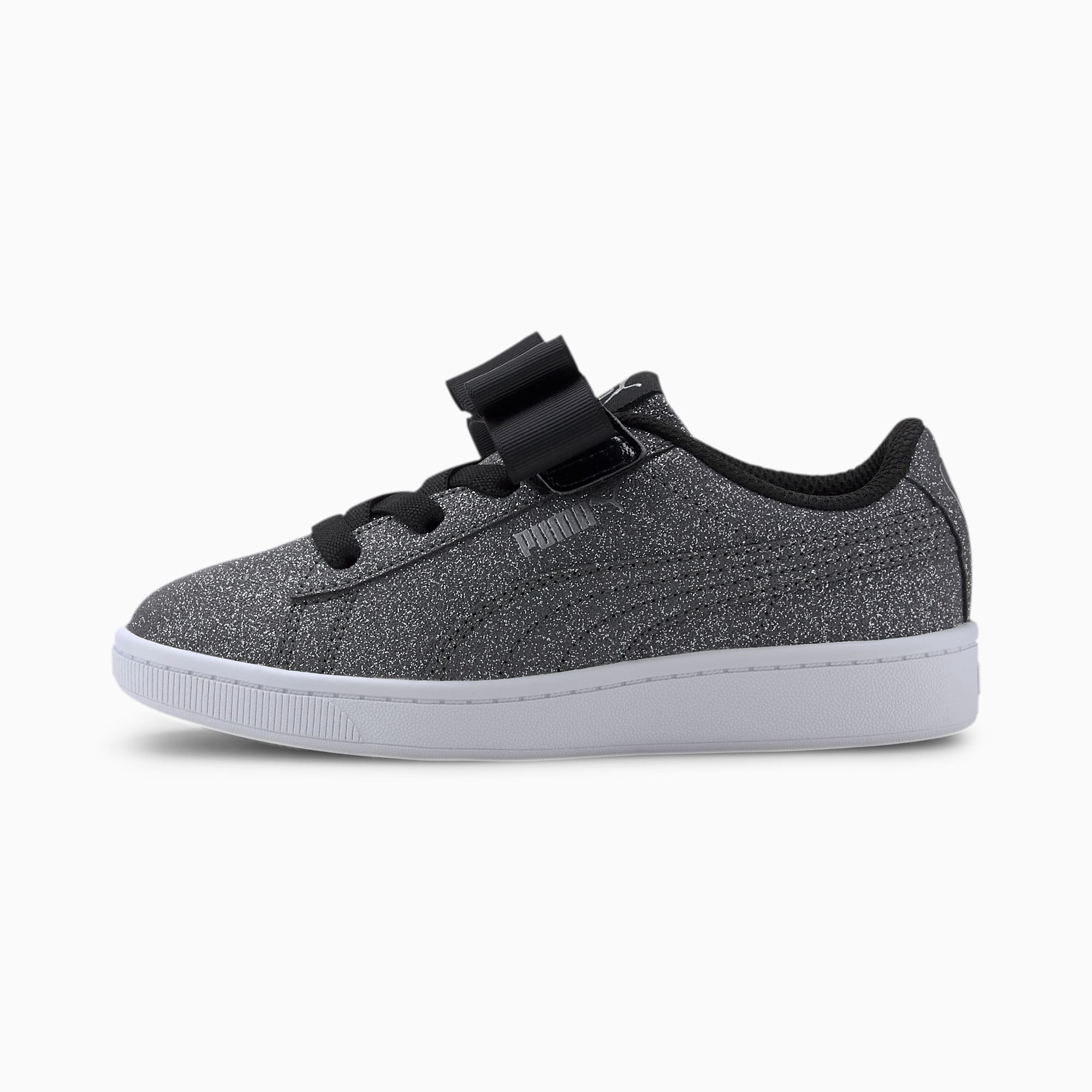 Puma公式 キッズ ガールズ プーマ ビッキー V2 リボン グリッツ Ac Ps スニーカー 17 21cm シューズ Puma Black Puma Silver White プーマ 4 8歳 プーマ