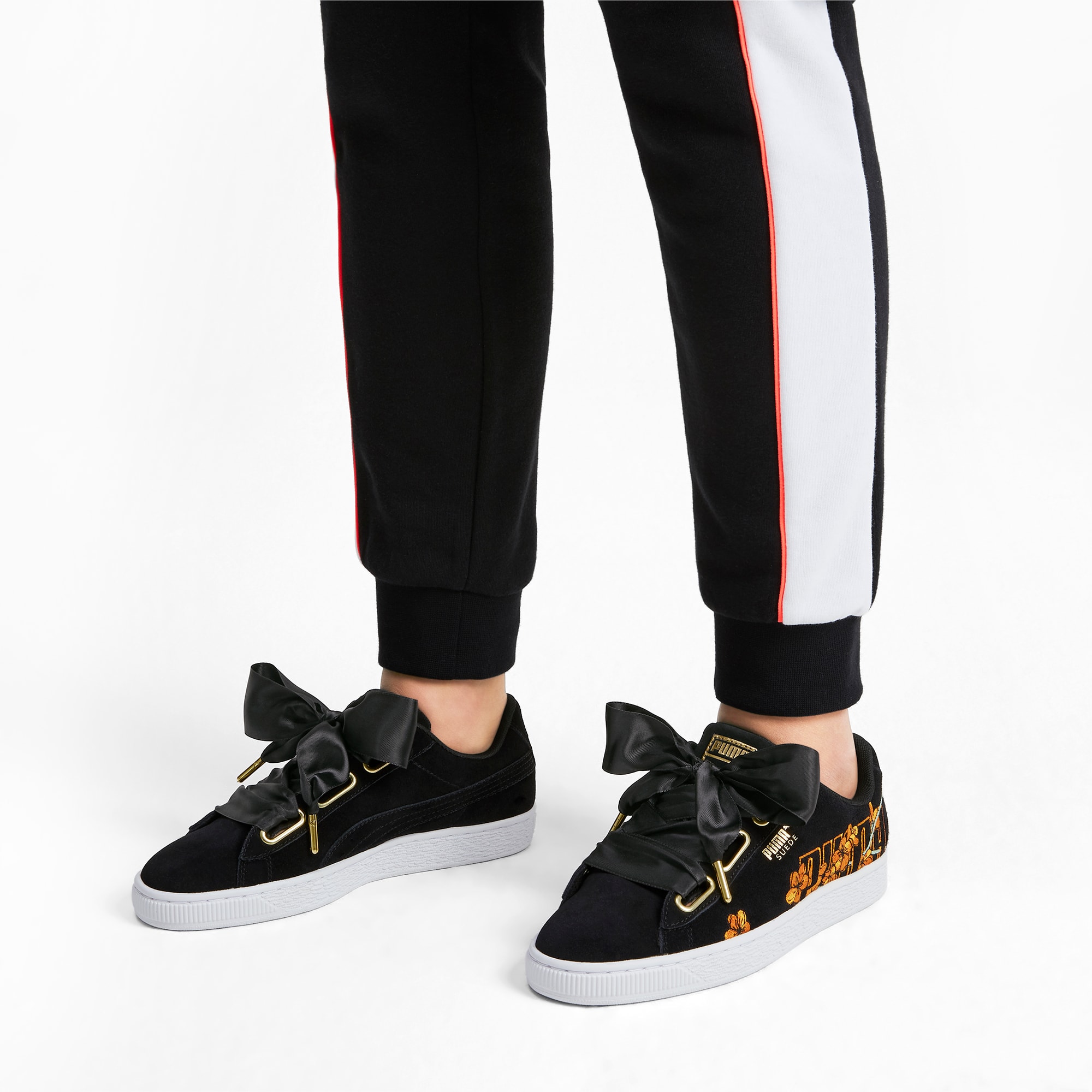 puma suede black floral