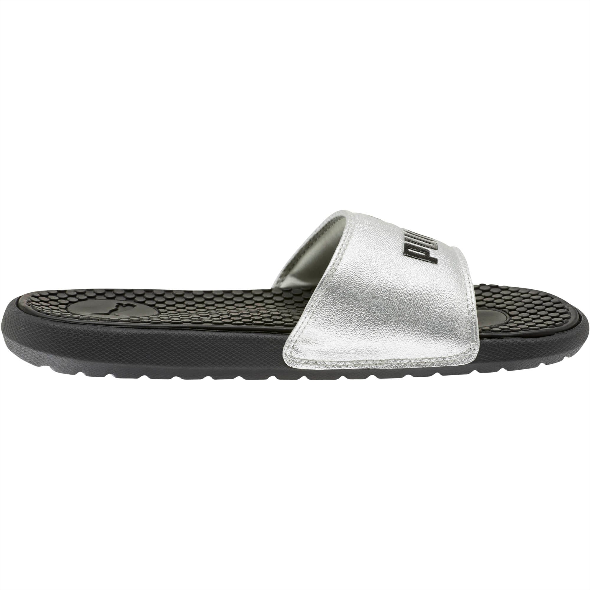 metallic puma slides