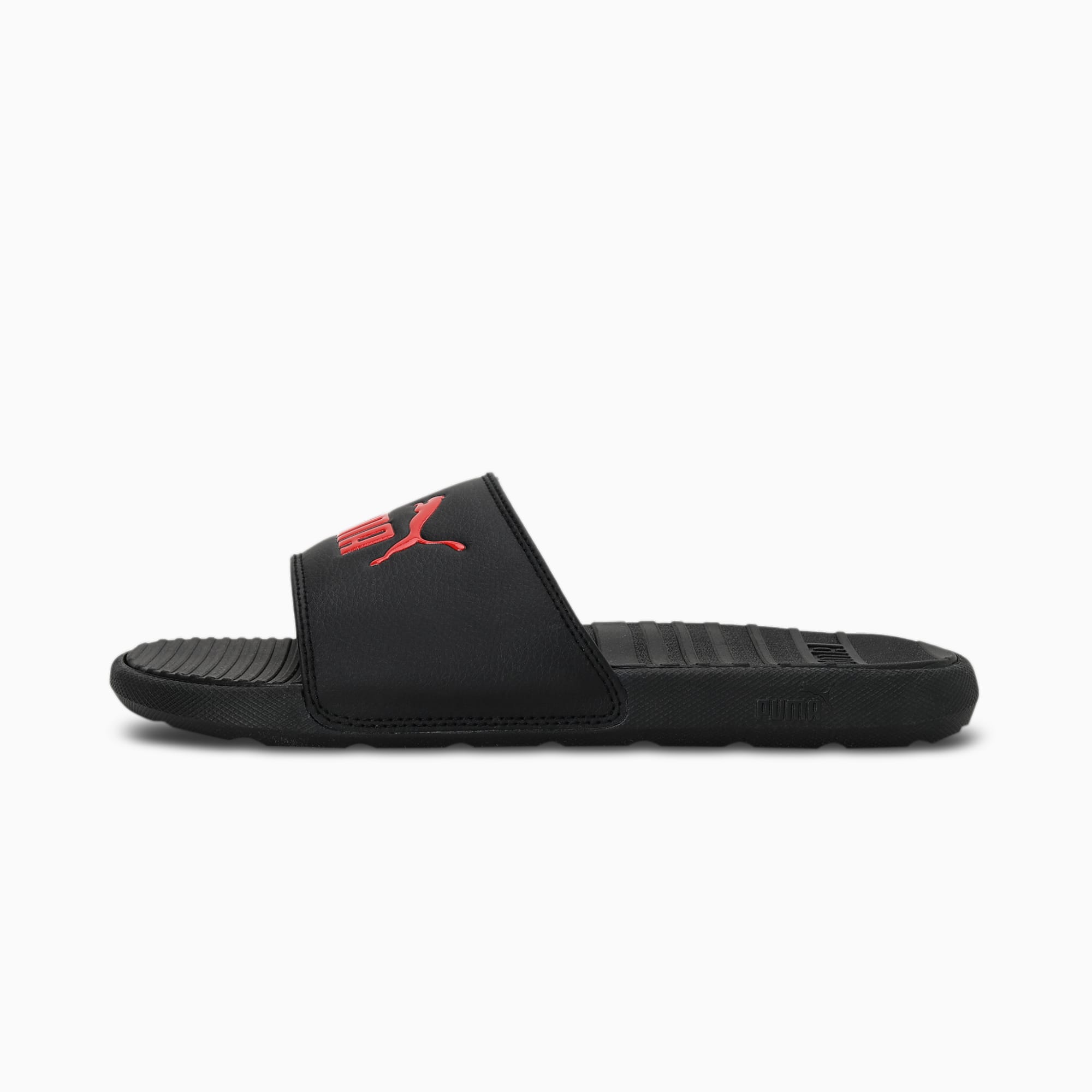 Red and black puma slides shop