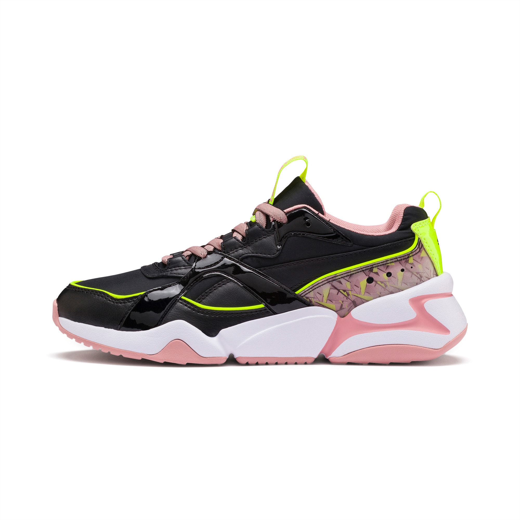 puma black and pink trainers