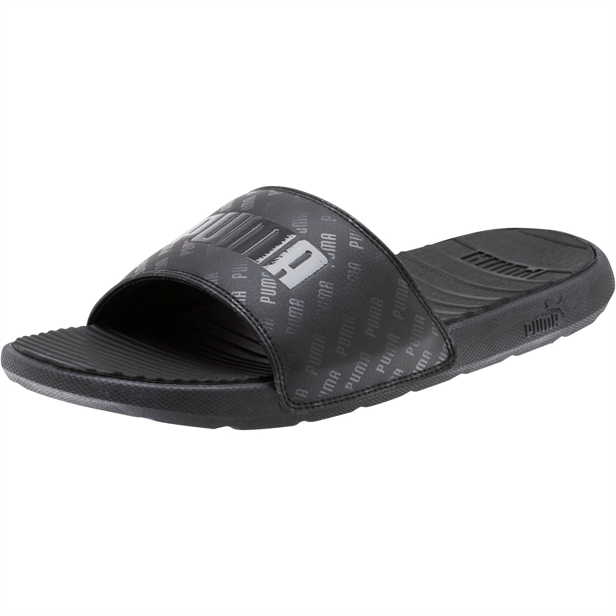 all black puma slides