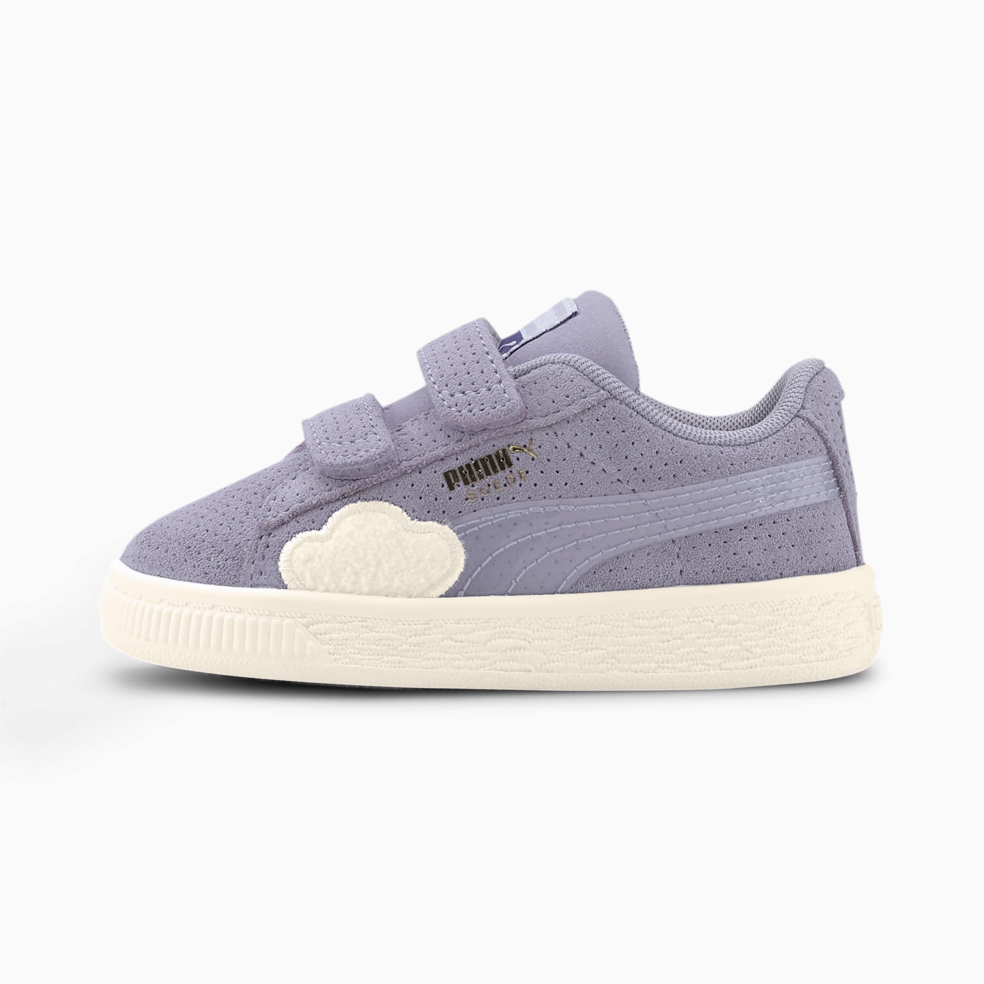 Cloud V Suede Babies' Trainers, Purple Heather-Whisper White, large-SEA