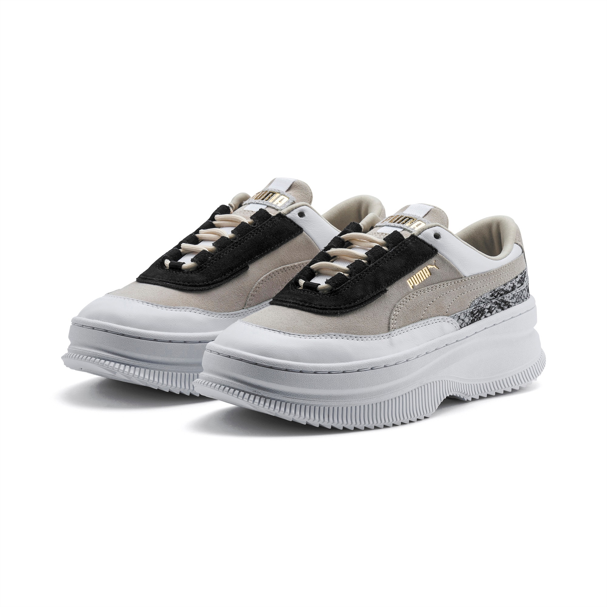 puma deva reptile flatform trainers in stone