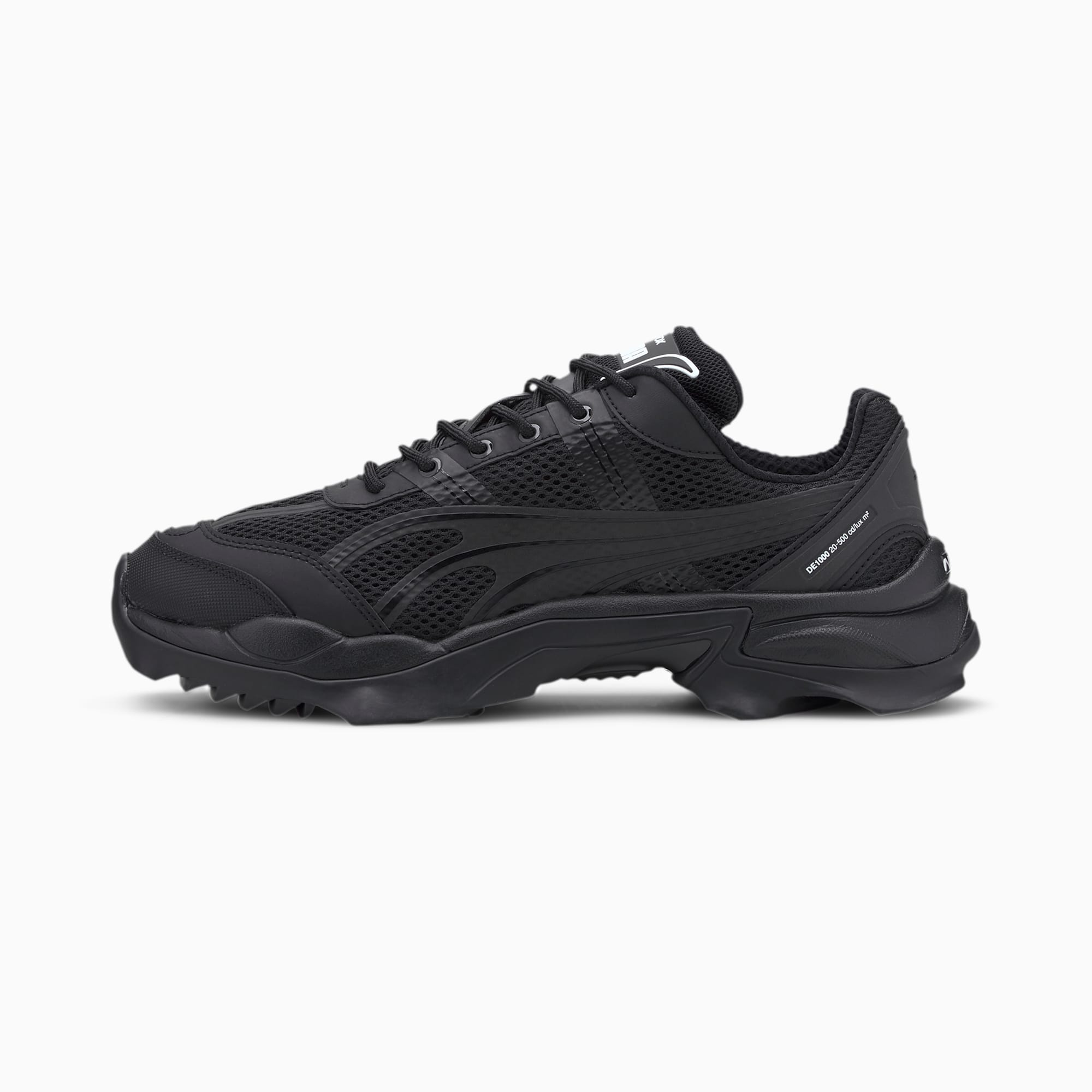 puma black mesh trainers