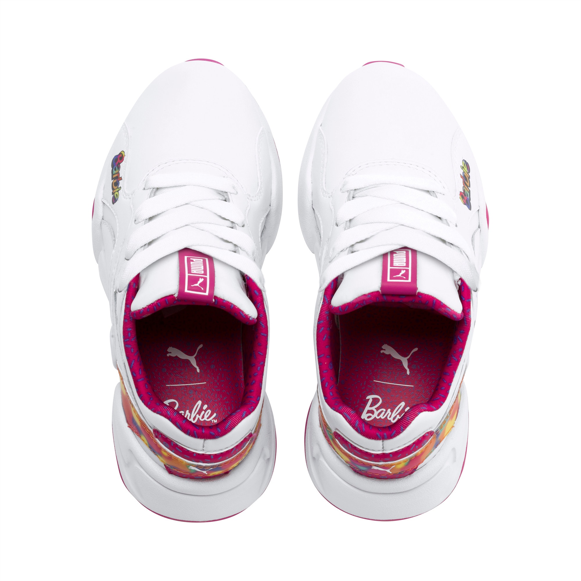 Barbie Kids' Barbie Sneaker Little Kid Shoes (White/Pink Multi) - Size 4.0 M