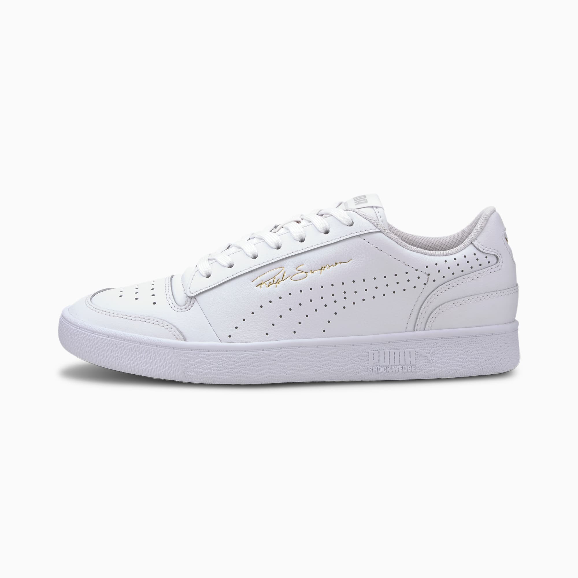 puma ralph sampson perforated trainers in triple white